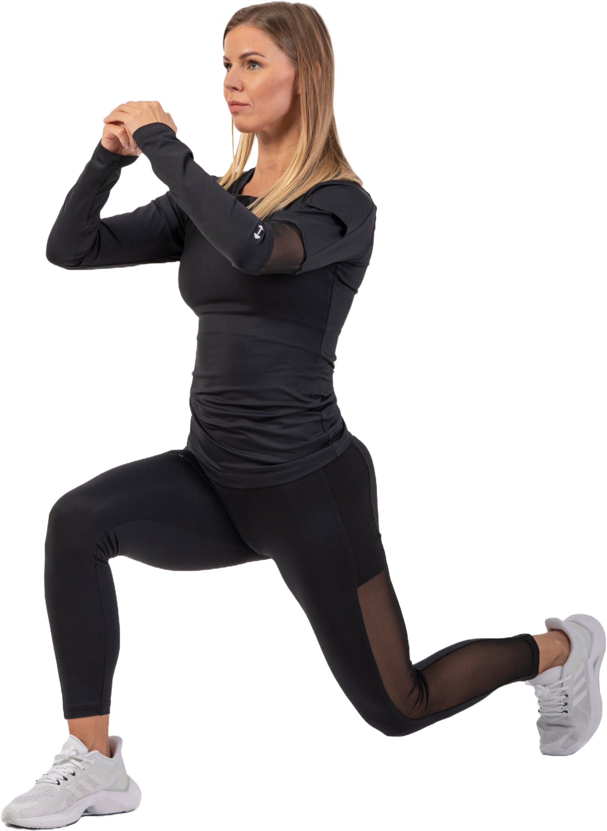 NEBBIA, Black Mesh Design Leggings