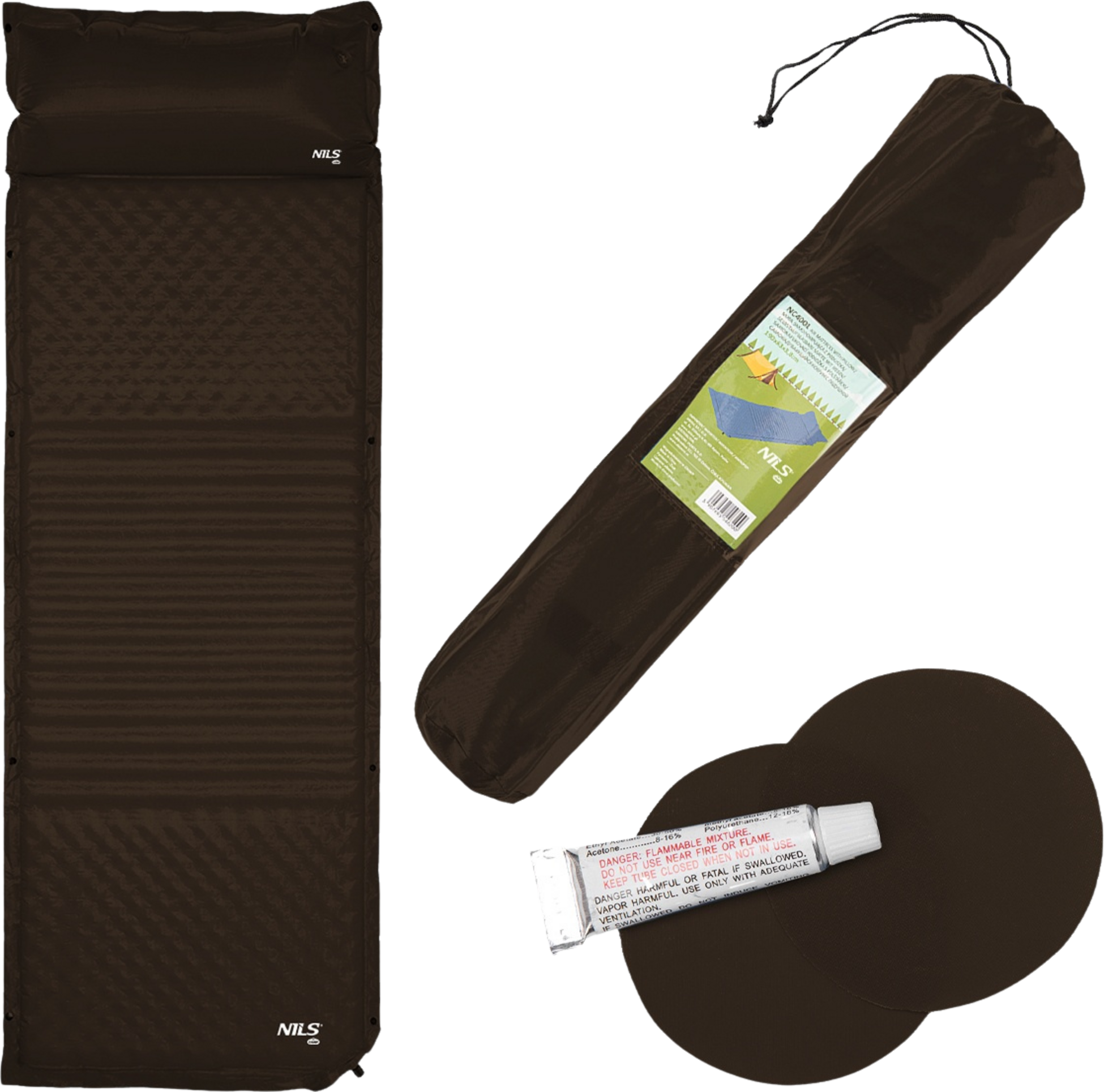 NORTHIX, Black Self-inflating Camping Mat, Compact  Portable