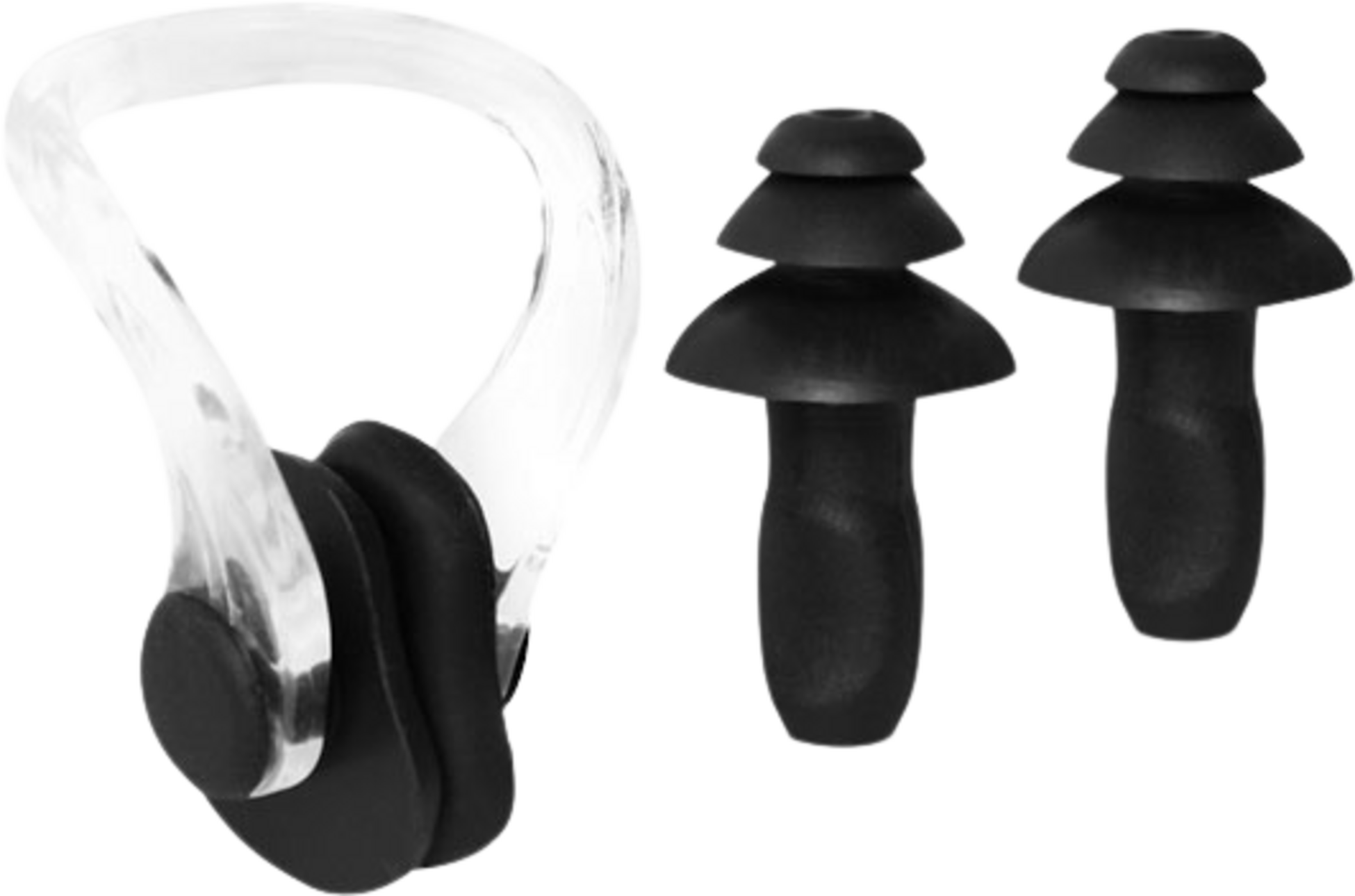 NORTHIX, Black Silicone Swimming Set With Ear And Nose Plugs