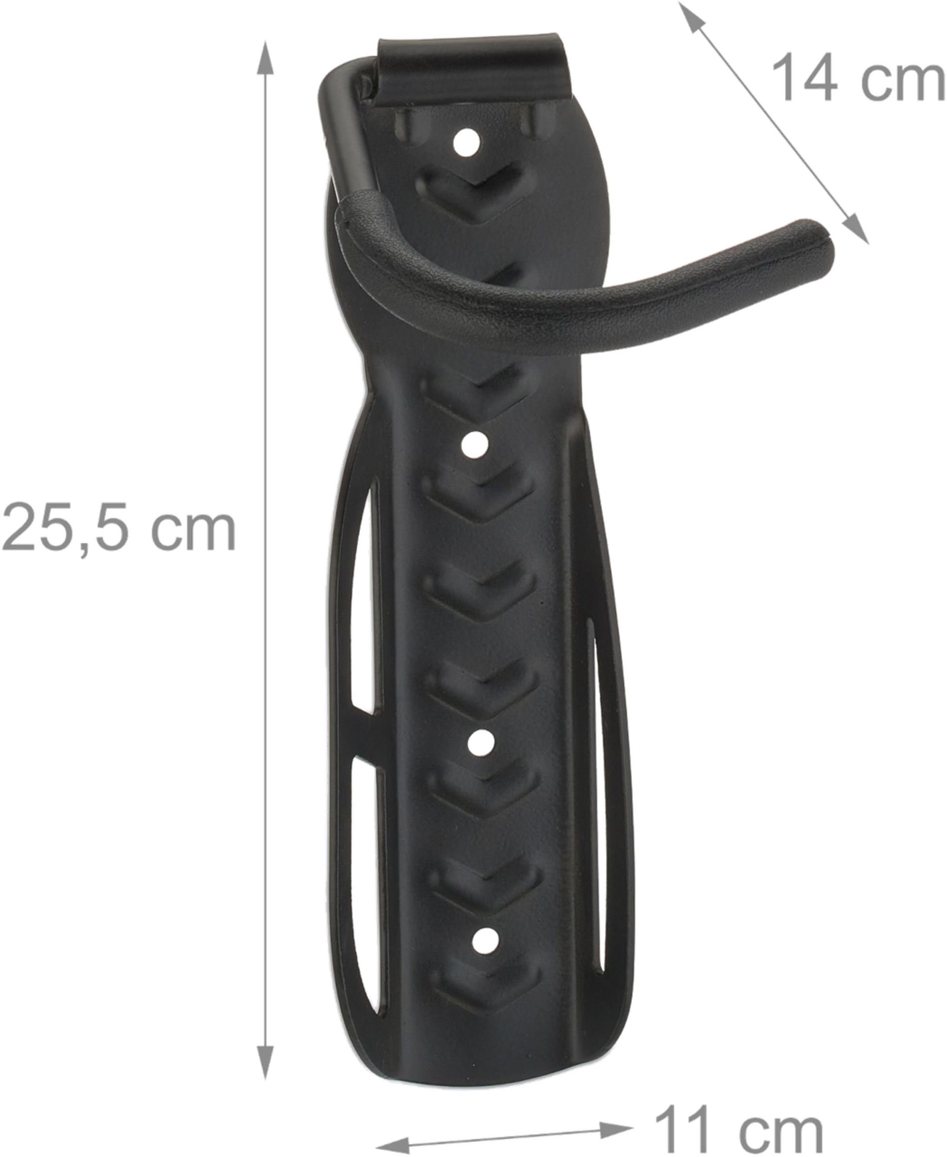 B2X, Black Wall Bracket For Bicycles - 2 Pcs