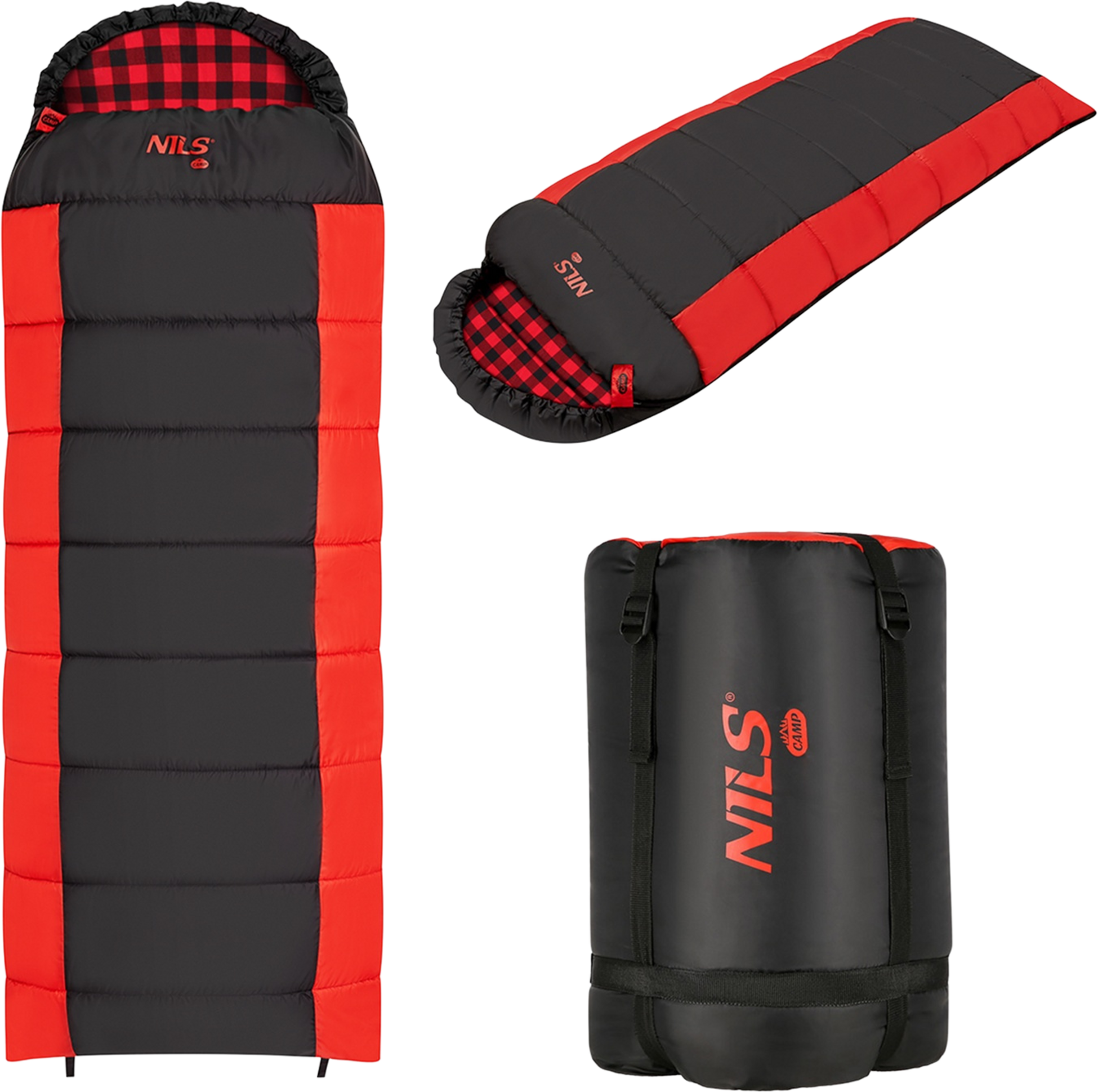 NORTHIX, Black-red Sleeping Bag, Compact, Lightweight