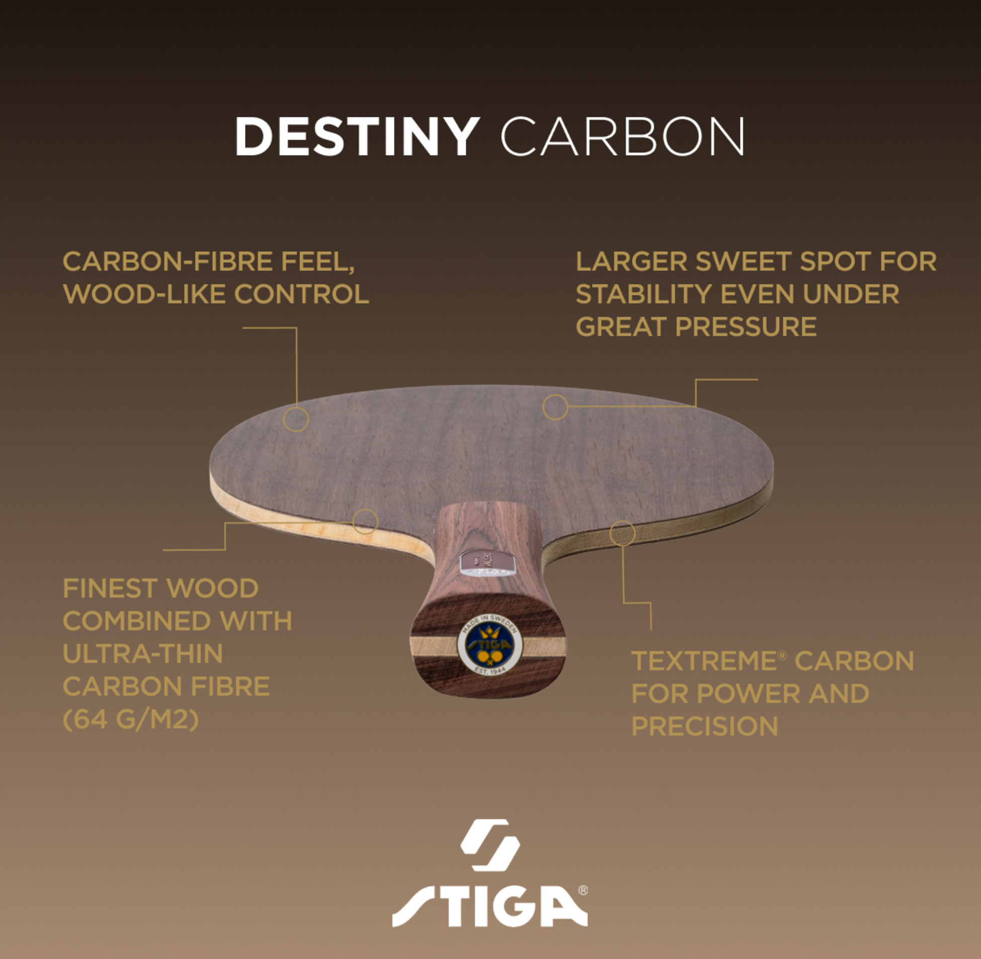 STIGA, Blade Destiny Carbon - Master