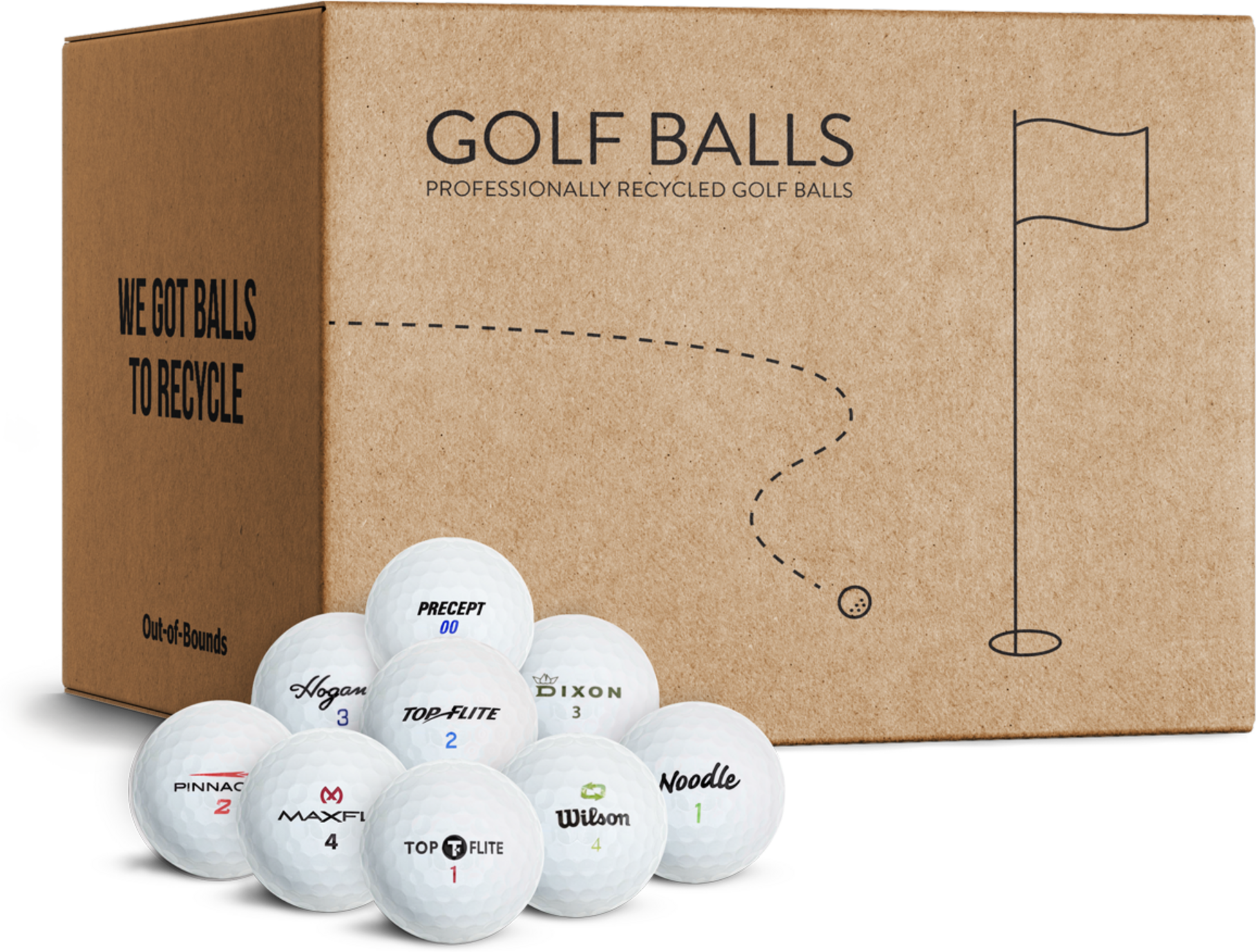 OUT OF BOUNDS, Blandade Golfbollar 100-pack