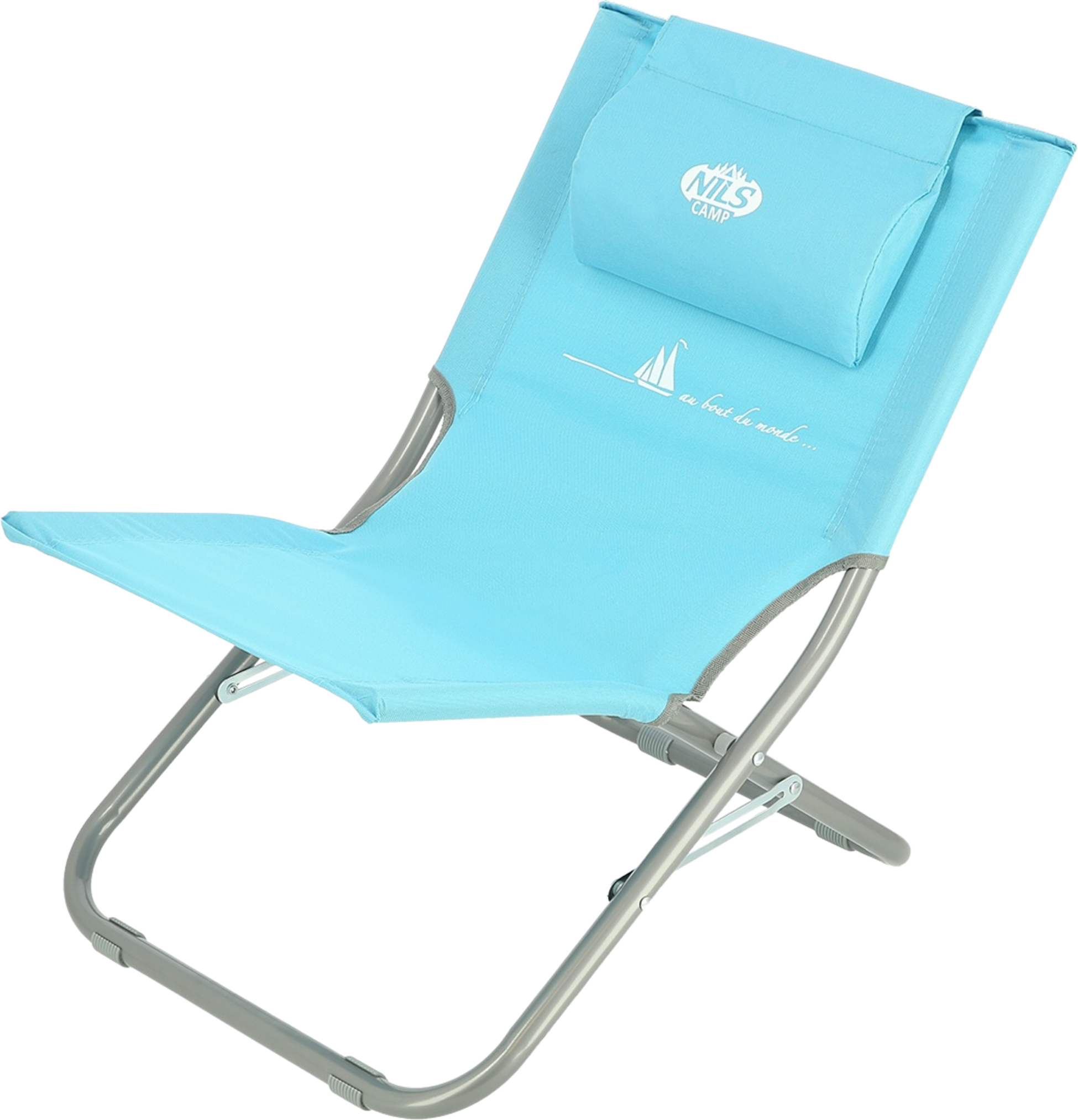 NORTHIX, Blue Beach Chair With Pillow, Foldable, Lightweight