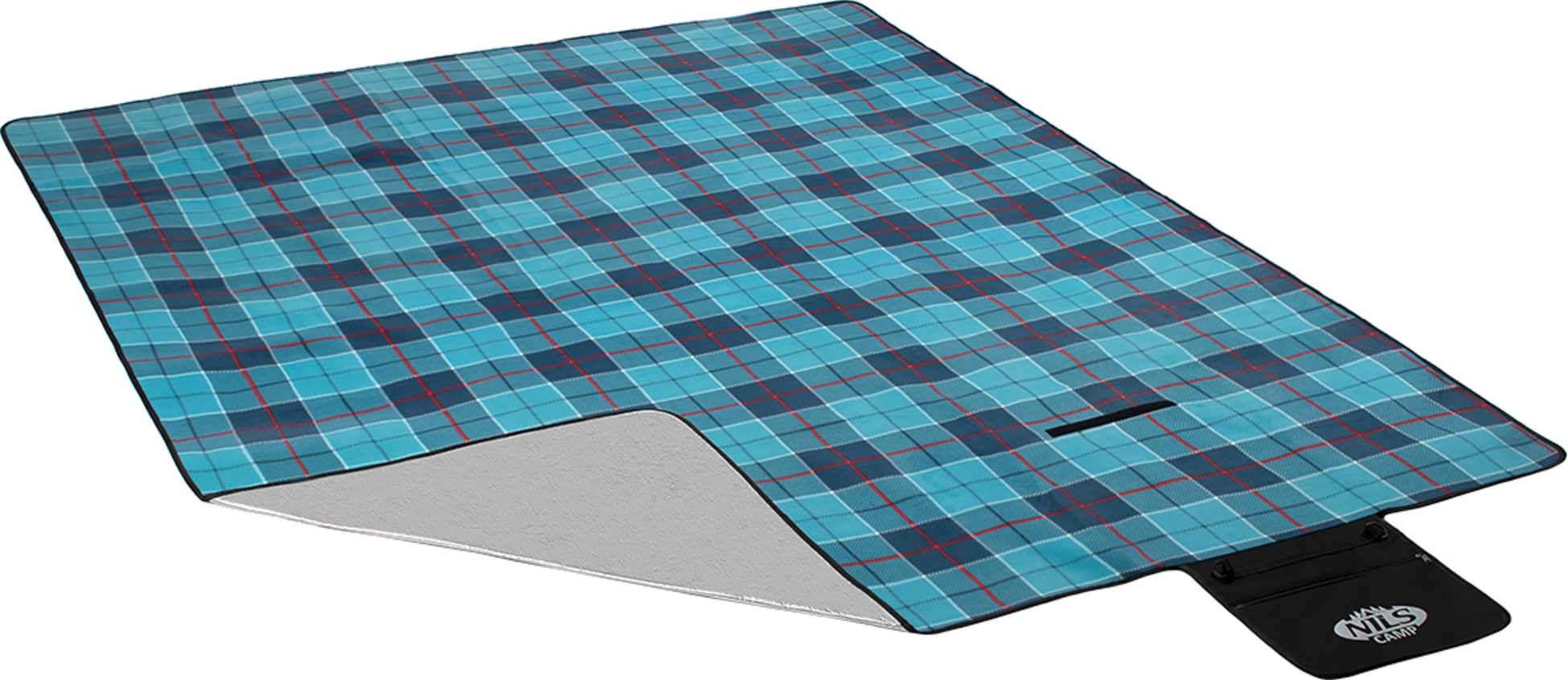 NORTHIX, Blue Chequered Picnic Mat, 250x200 Cm, Pe Alu