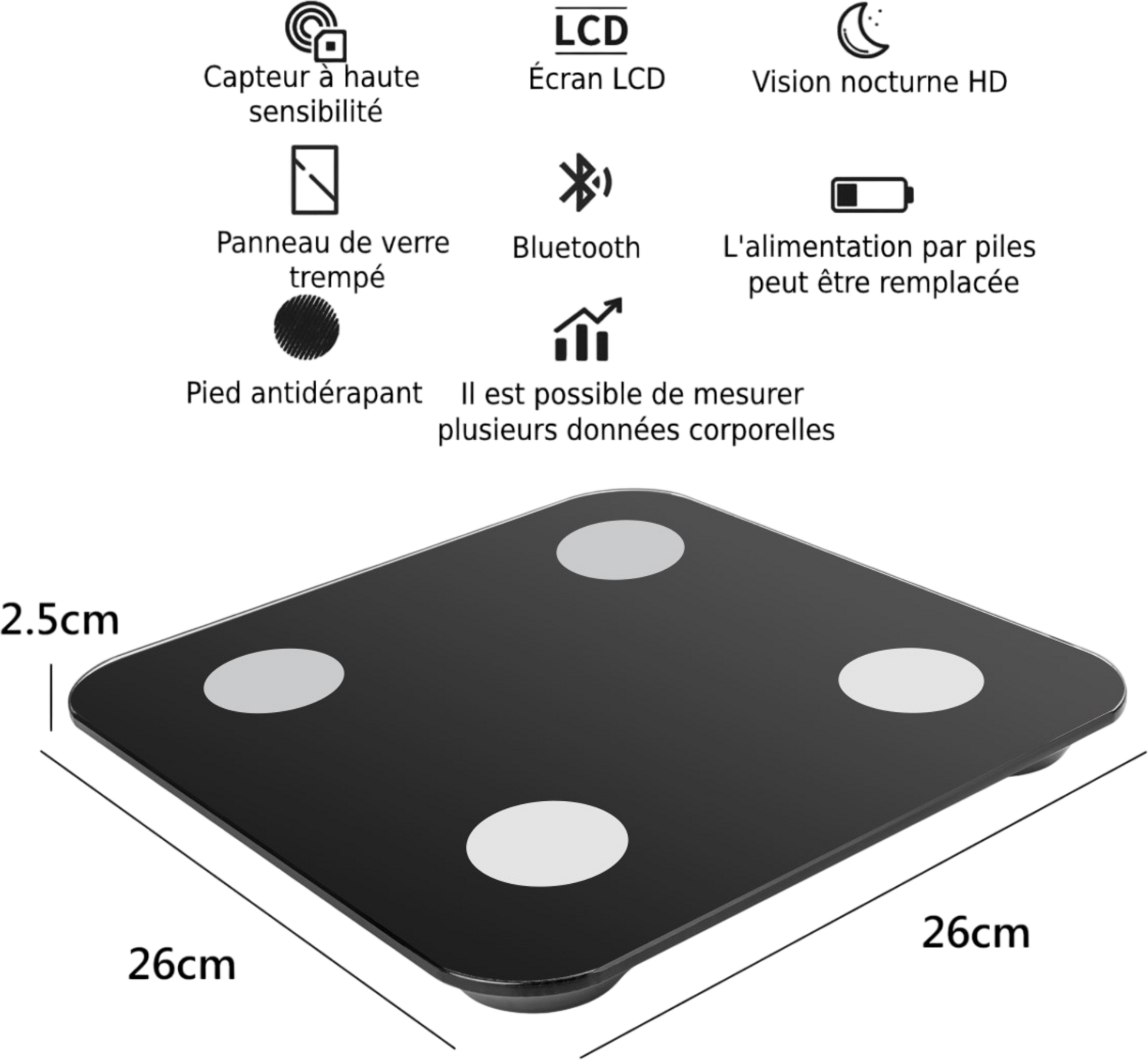 ONAMASTE, Bluetooth Digitalvåg