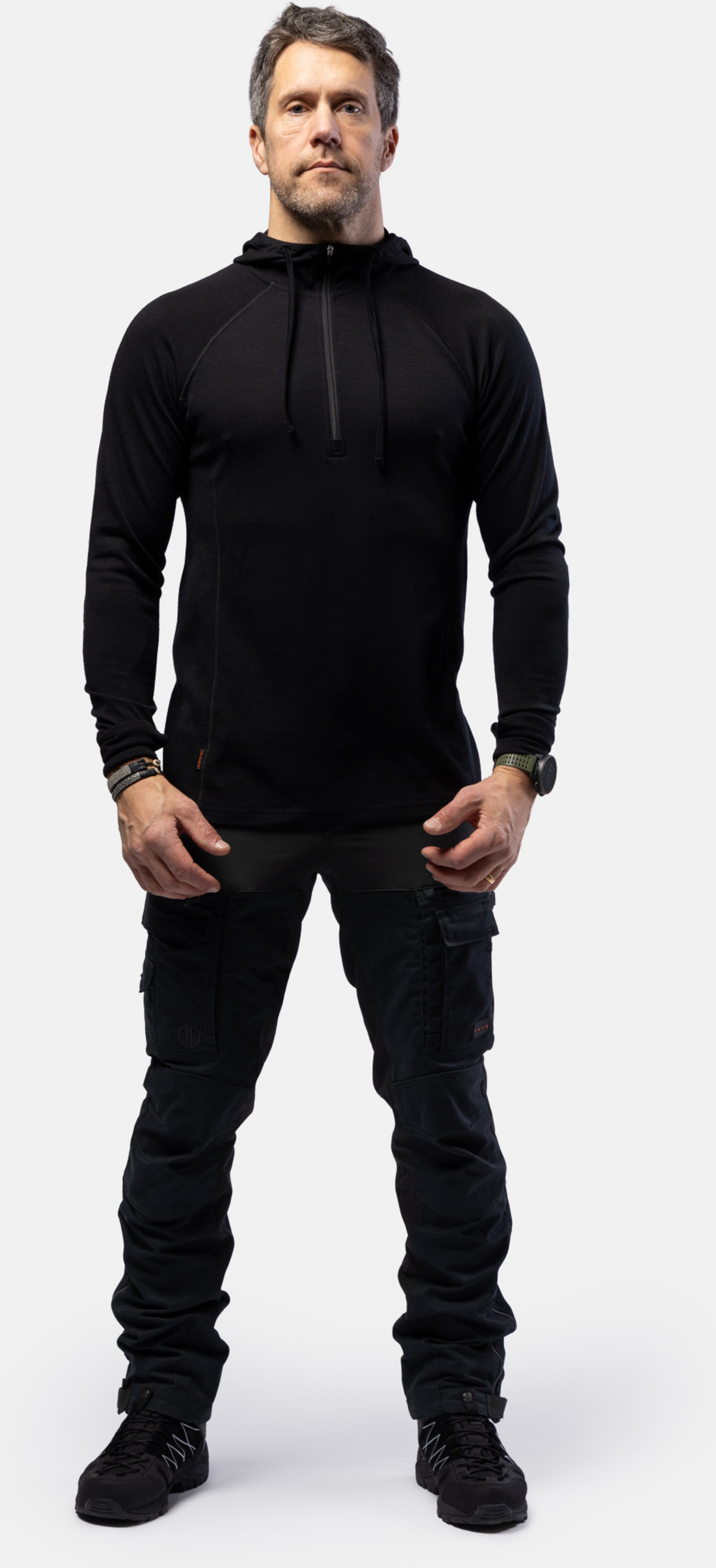 BEYOND NORDIC, Bn105 Merino Half Zip Hoodie Men's