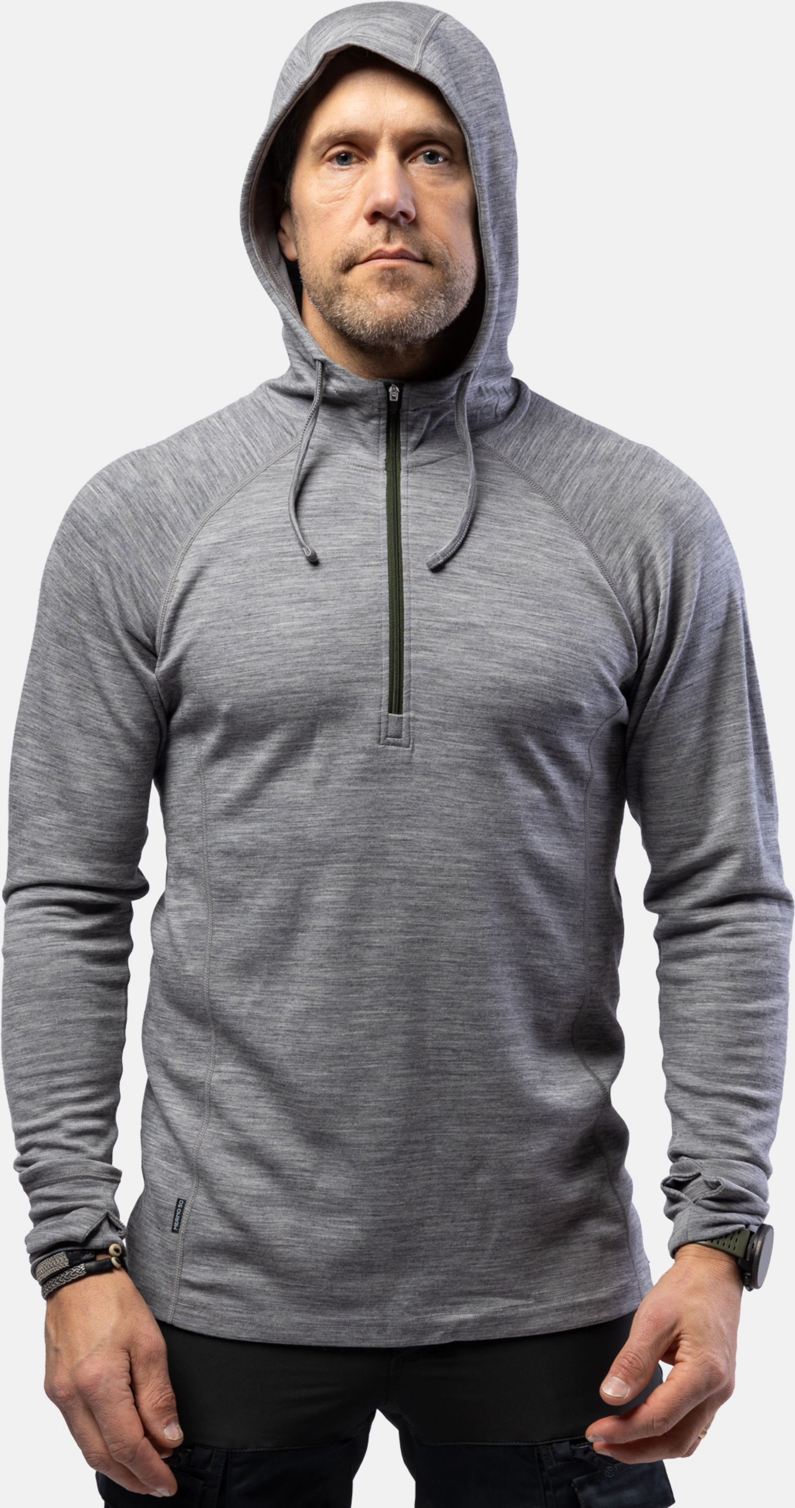 BEYOND NORDIC, Bn105 Merino Half Zip Hoodie Men's