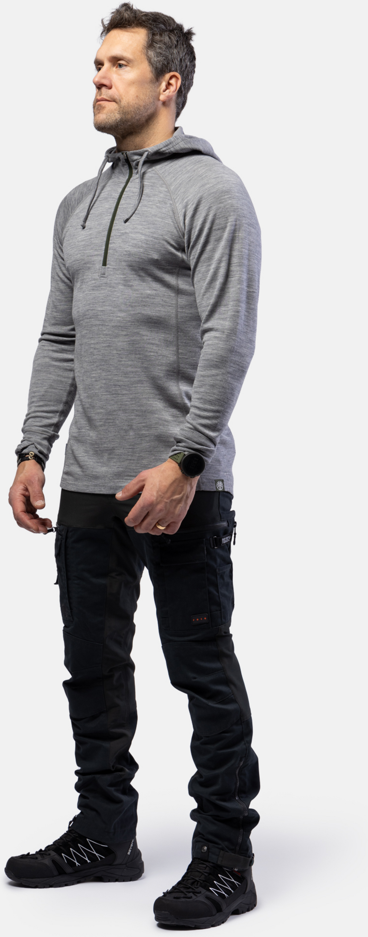 BEYOND NORDIC, Bn105 Merino Half Zip Hoodie Men's