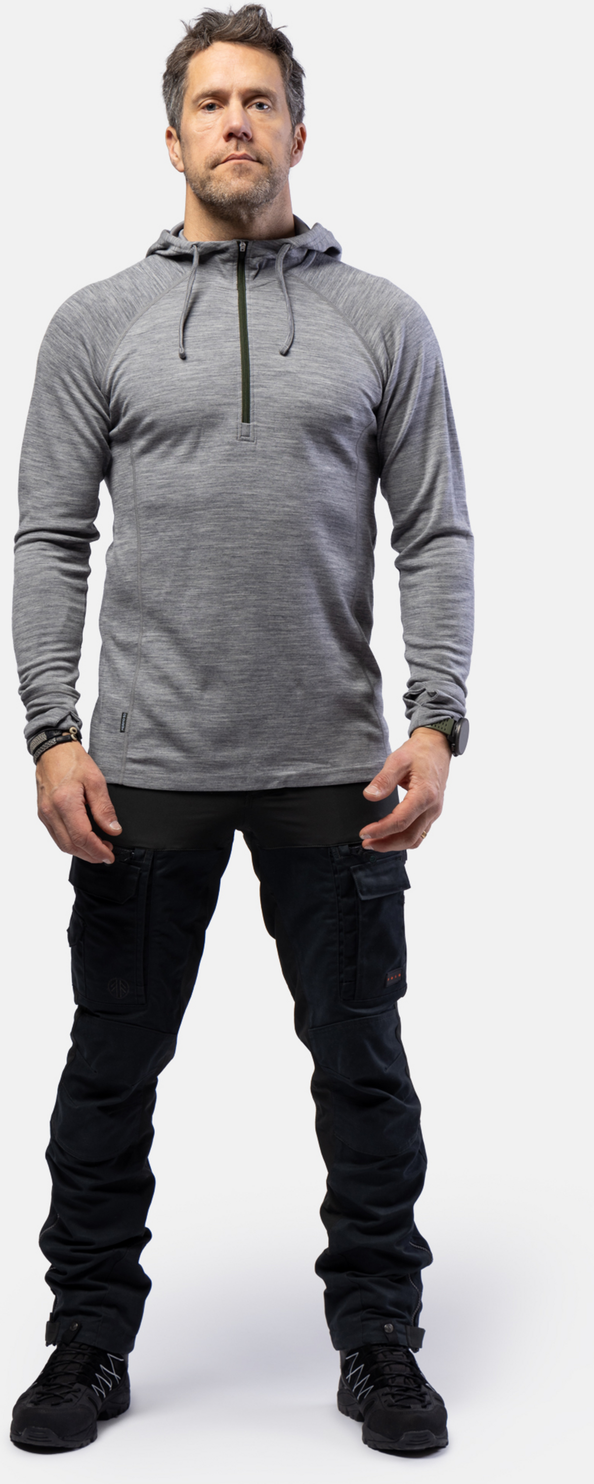 BEYOND NORDIC, Bn105 Merino Half Zip Hoodie Men's