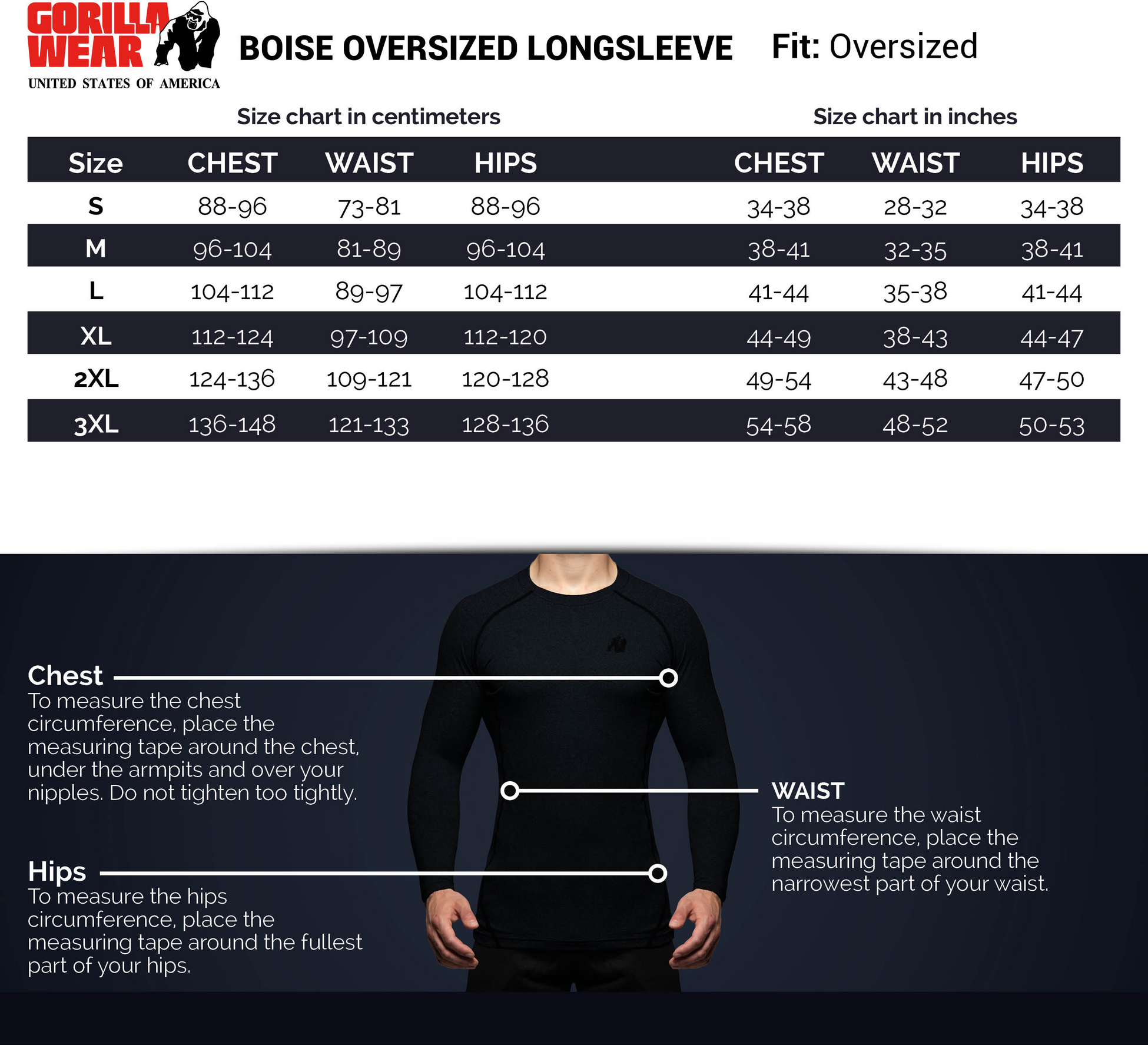 GORILLA WEAR, Boise Oversized Long Sleeve