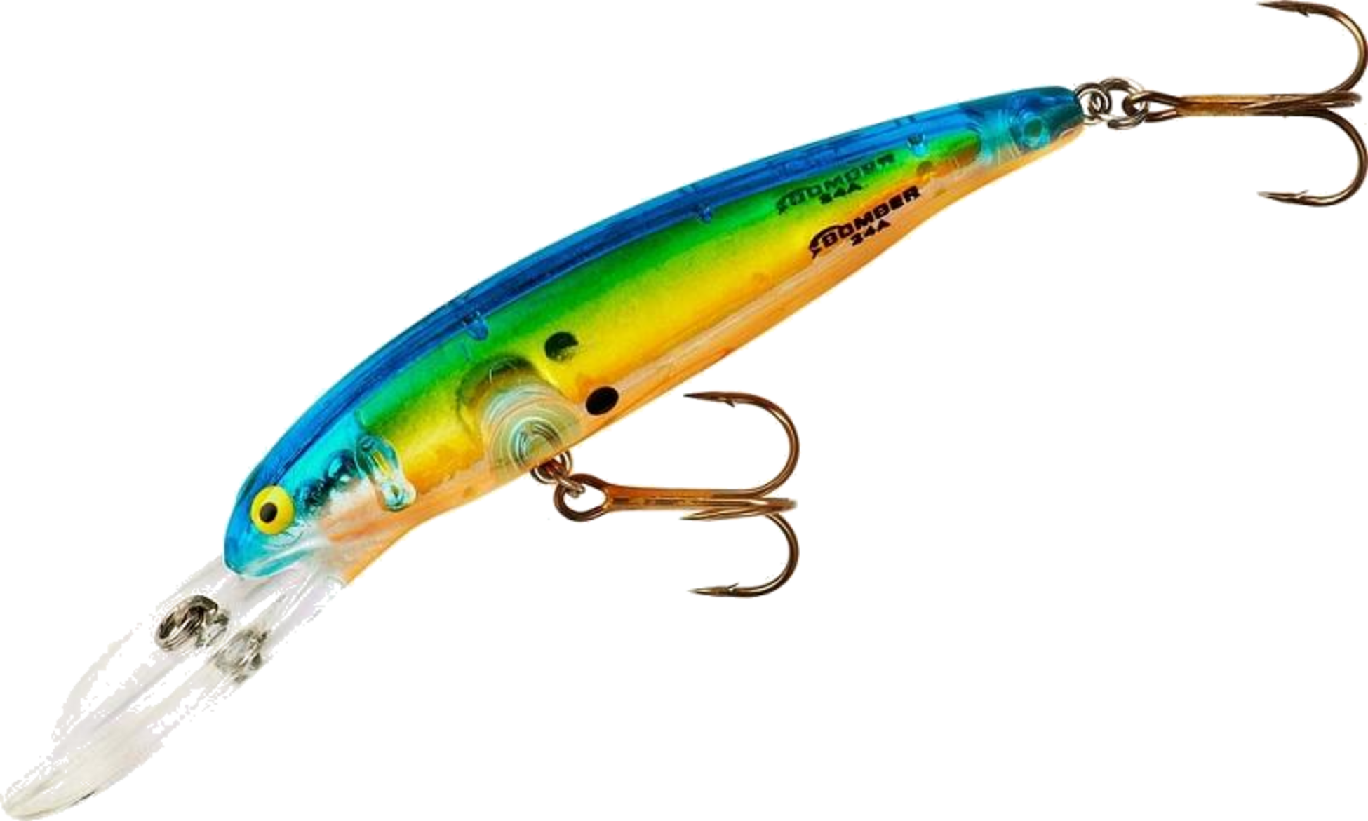 BOMBER LURES, Bomber B24a Deep Long A 12g 9cm - Chartreuse Blue Orange