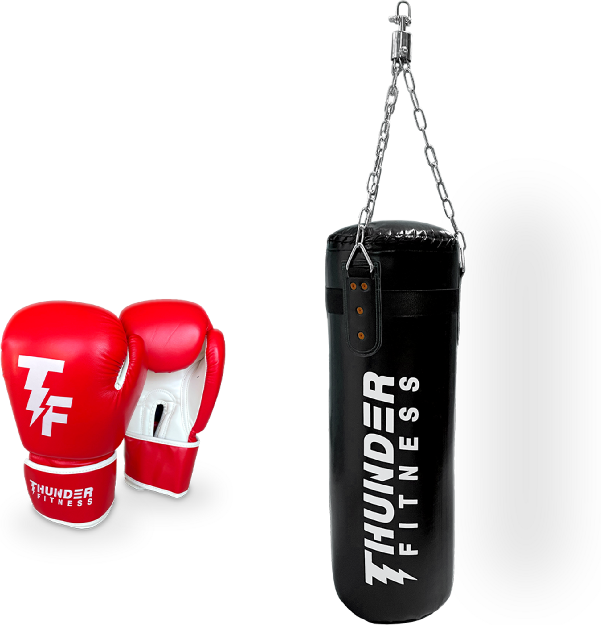 THUNDER FITNESS, Boxningss&auml;ck Och Boxhandskar Set F&ouml;r Barn 8 Oz