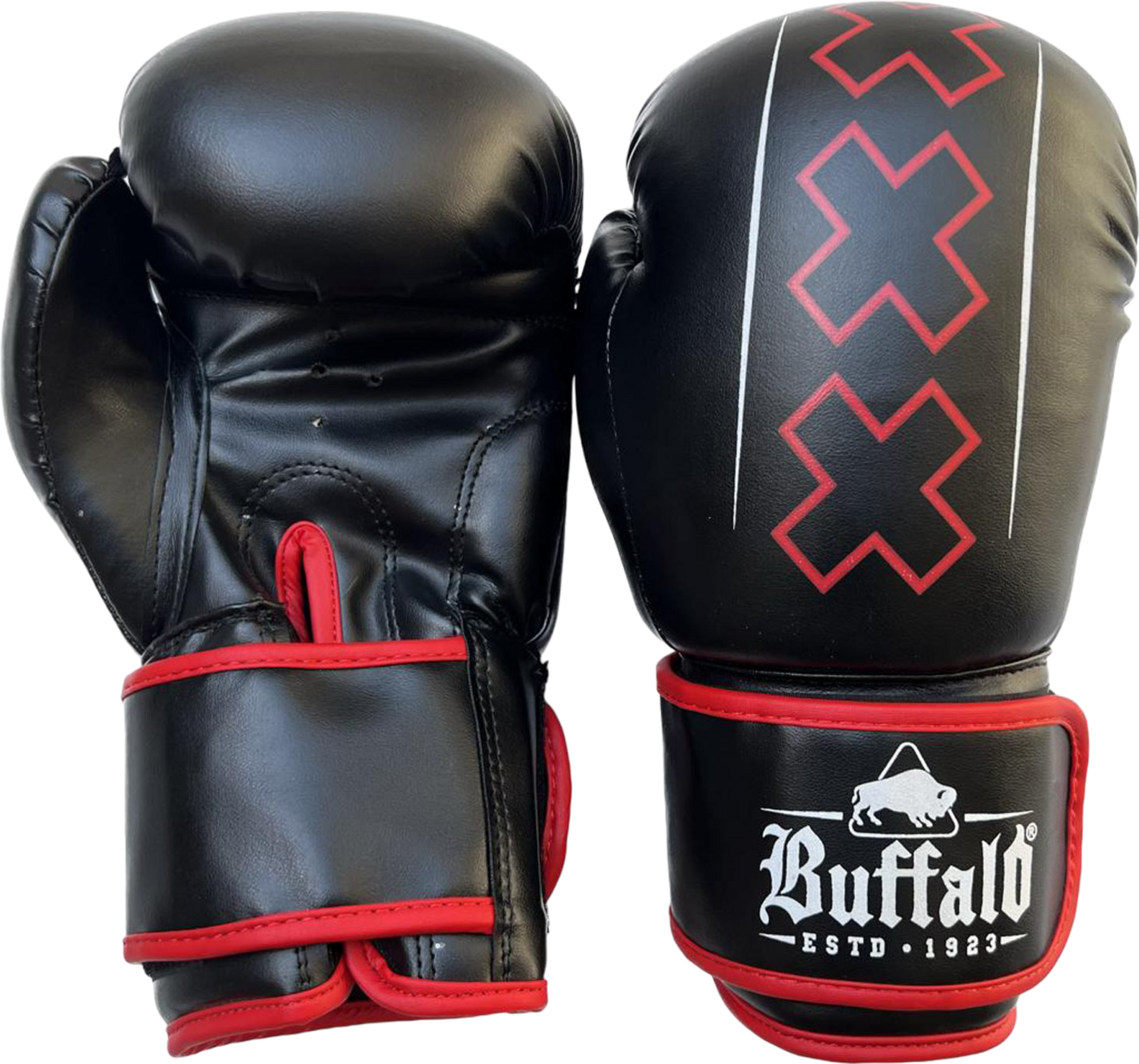 BUFFALO, Buffalo Winner Boxing Gloves Black With Red 12oz