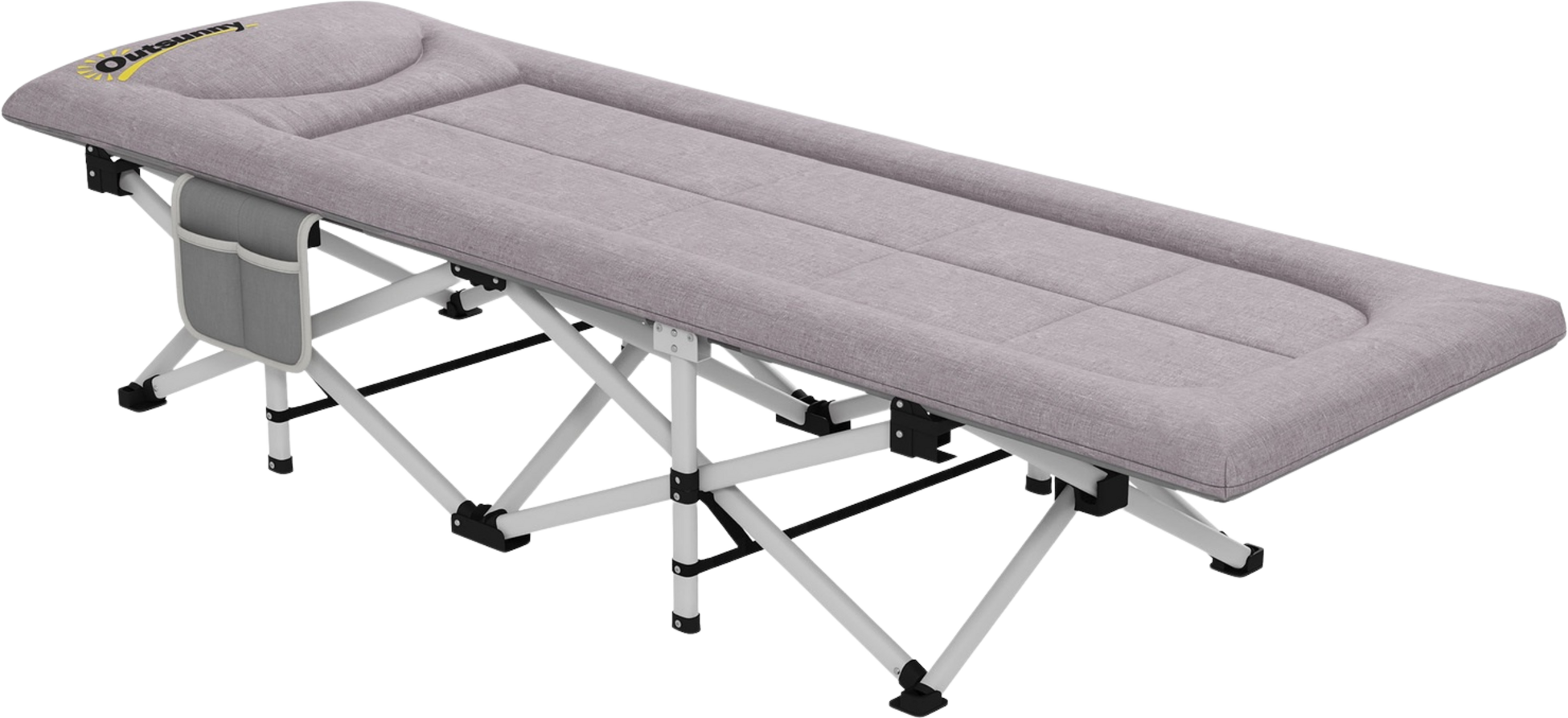 NORTHIX, Camp Bed, Foldable Camping Bed With Storage Bag, Camping Lounger With Carry Bag, Load Capacity Up To