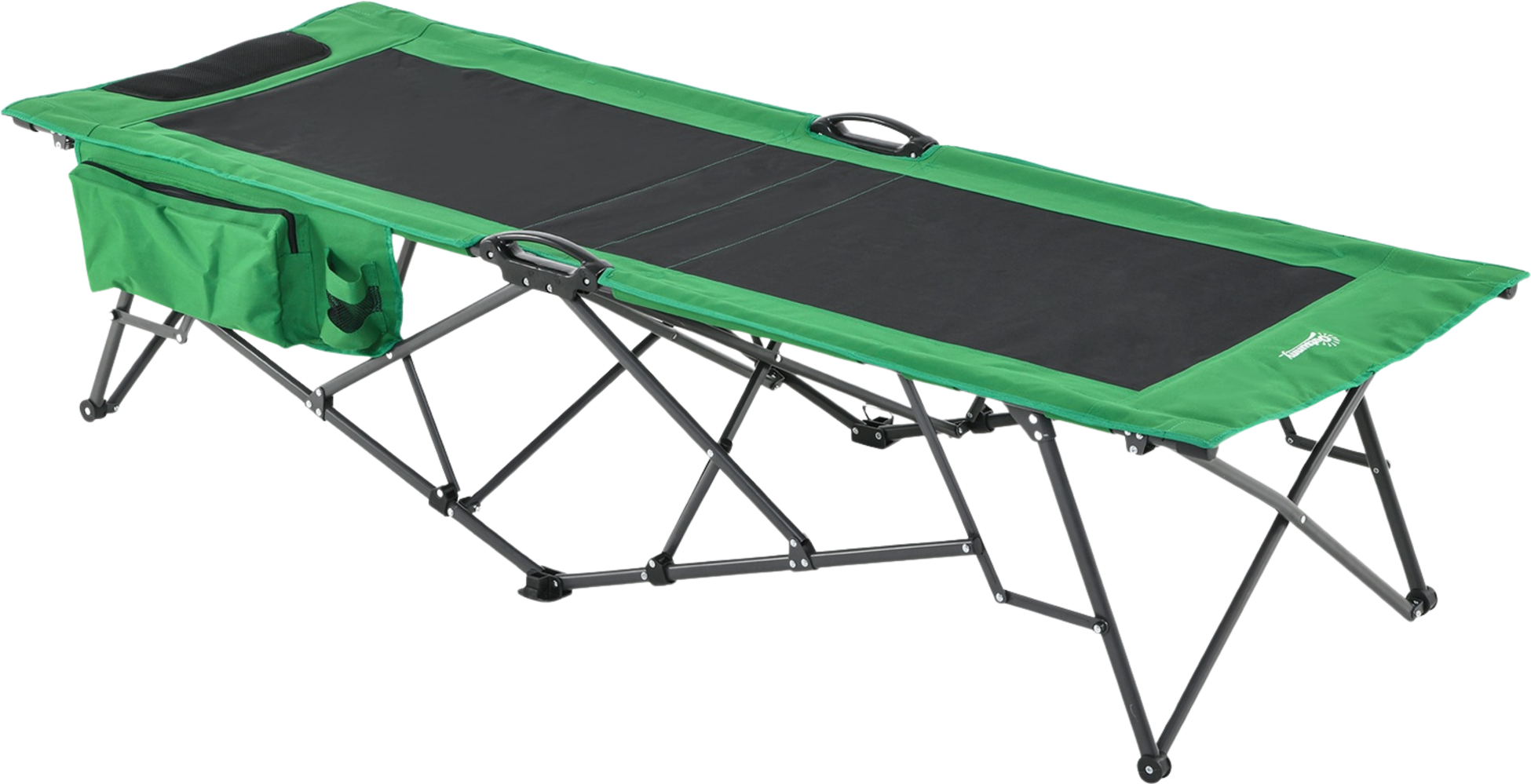 NORTHIX, Camping Bed, Camp Bed, Folding Bed With Side Pocket, Drink Holder, Load Capacity Up To 136 Kg, Steel
