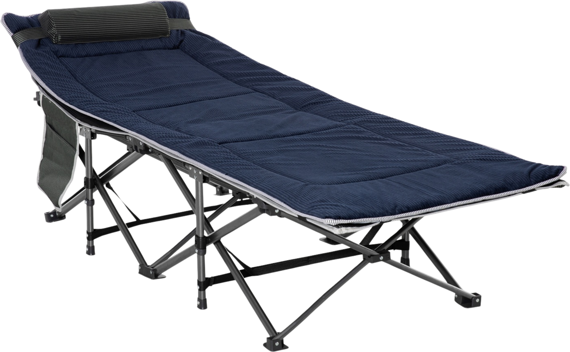 NORTHIX, Camping Bed Folding Camp Bed Folding Bed With Pillow Side Pocket Mattress Guest Bed Can Hold Up To 1