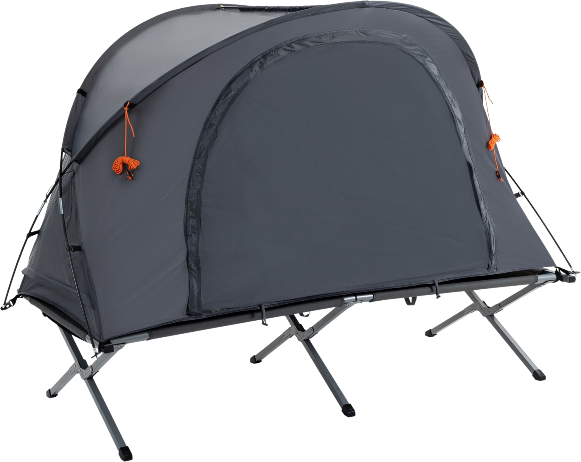 NORTHIX, Camping Bed With Tent Raised Camp Bed For 1 Person Dome Tent With Air Mattress Incl. Carry Bag Gray