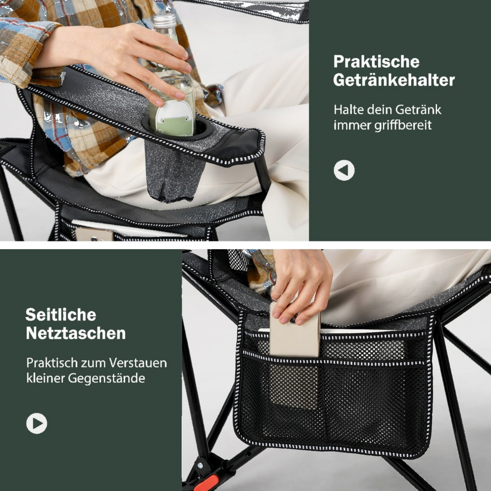 NORTHIX, Camping Chair With Adjustable Backrest And Footrest