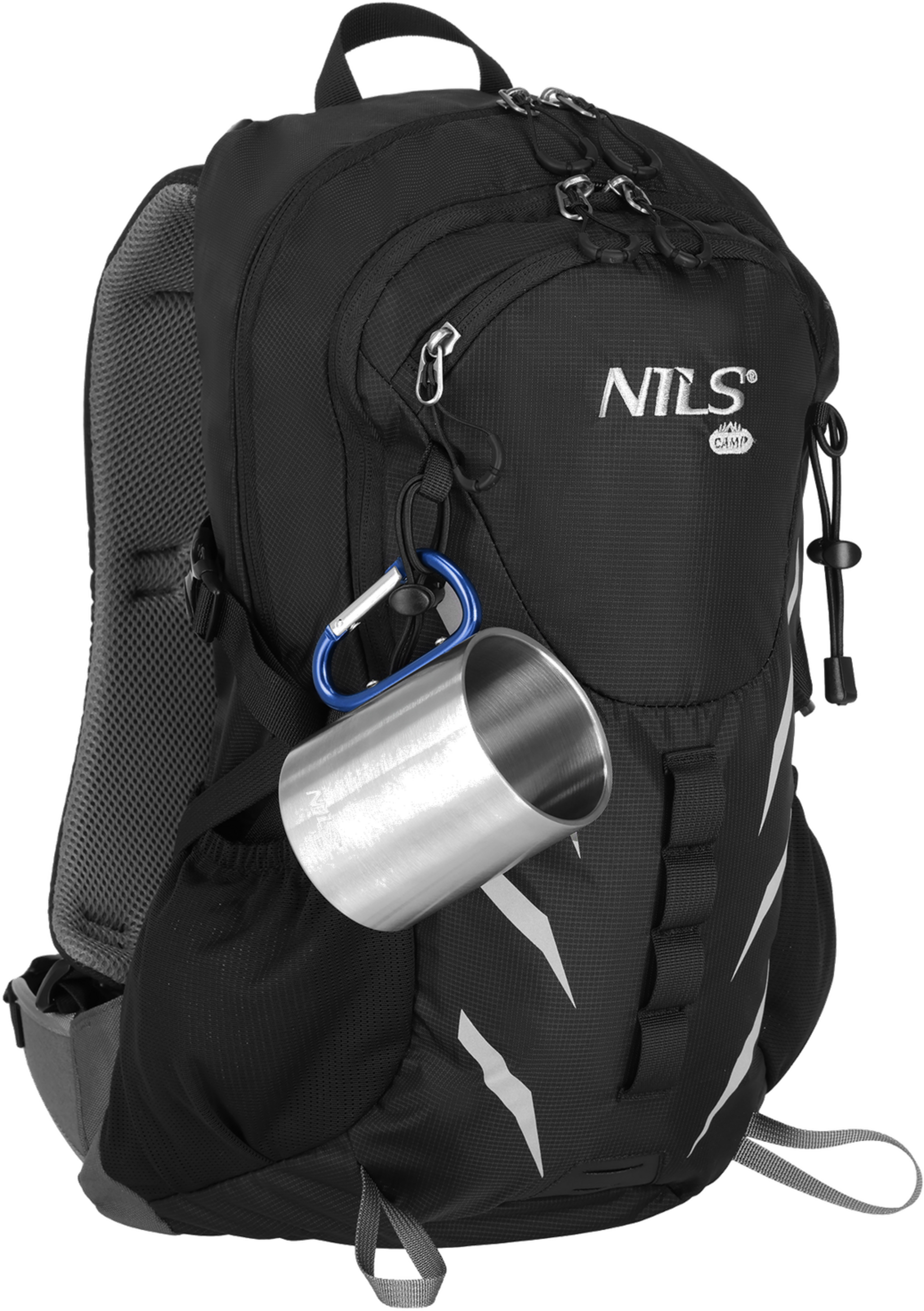 NORTHIX, Camping Cup, Carabiner, 300ml Stainless Steel, Blue