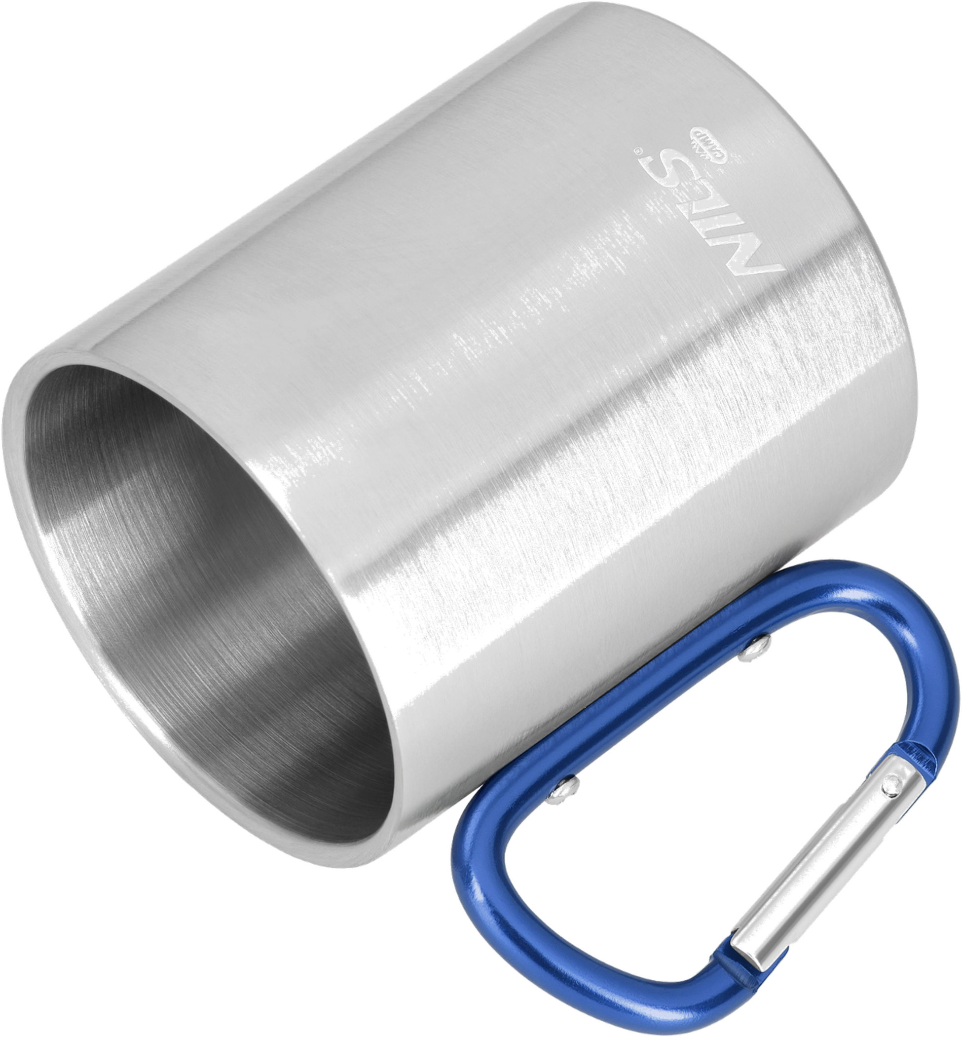 NORTHIX, Camping Cup, Carabiner, 300ml Stainless Steel, Blue