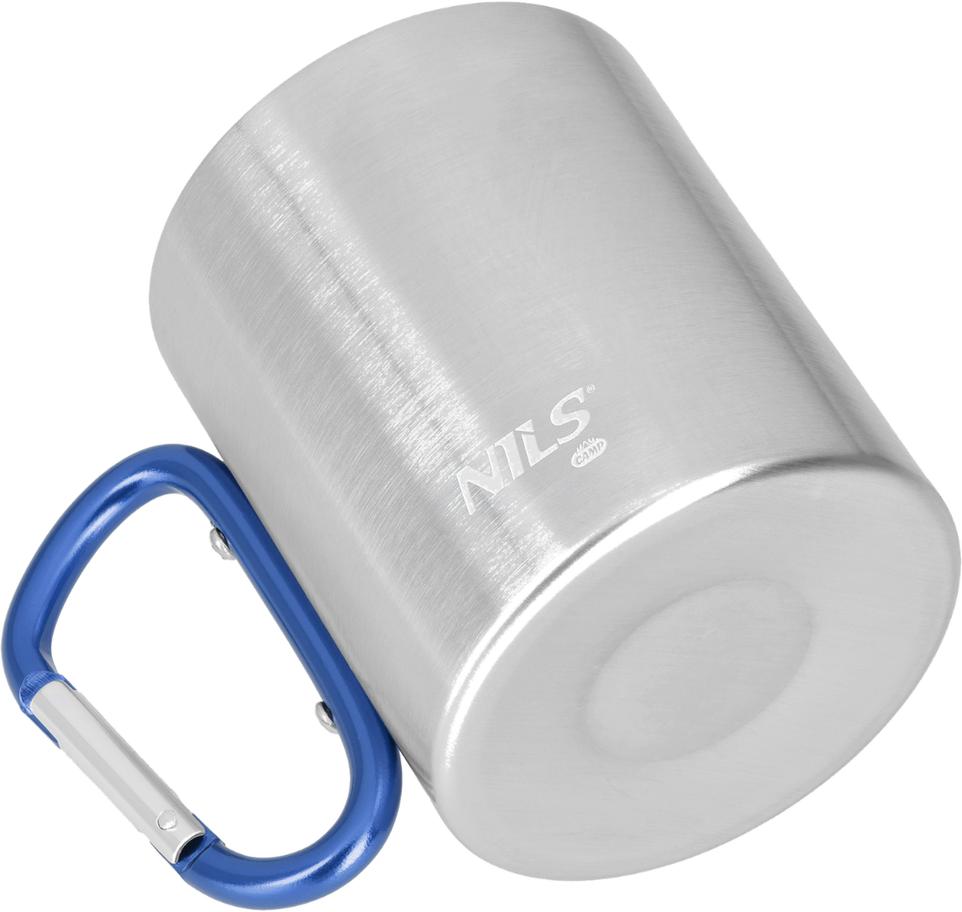 NORTHIX, Camping Cup, Carabiner, 300ml Stainless Steel, Blue