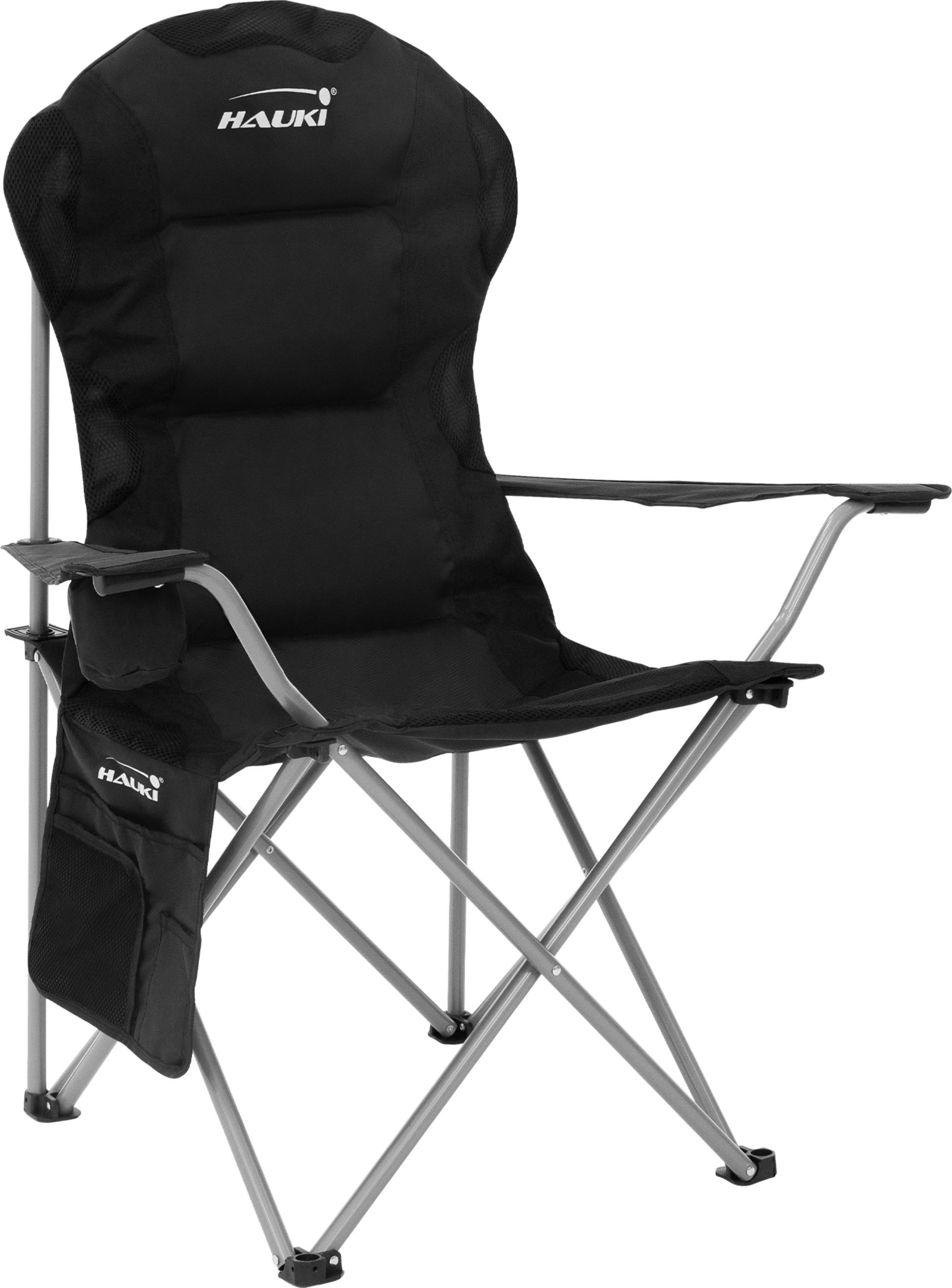 HAUKI, Camping Set 3-delat Med Hopfällbart Bord Beige Och 2 Campingstolar Svart Hauki