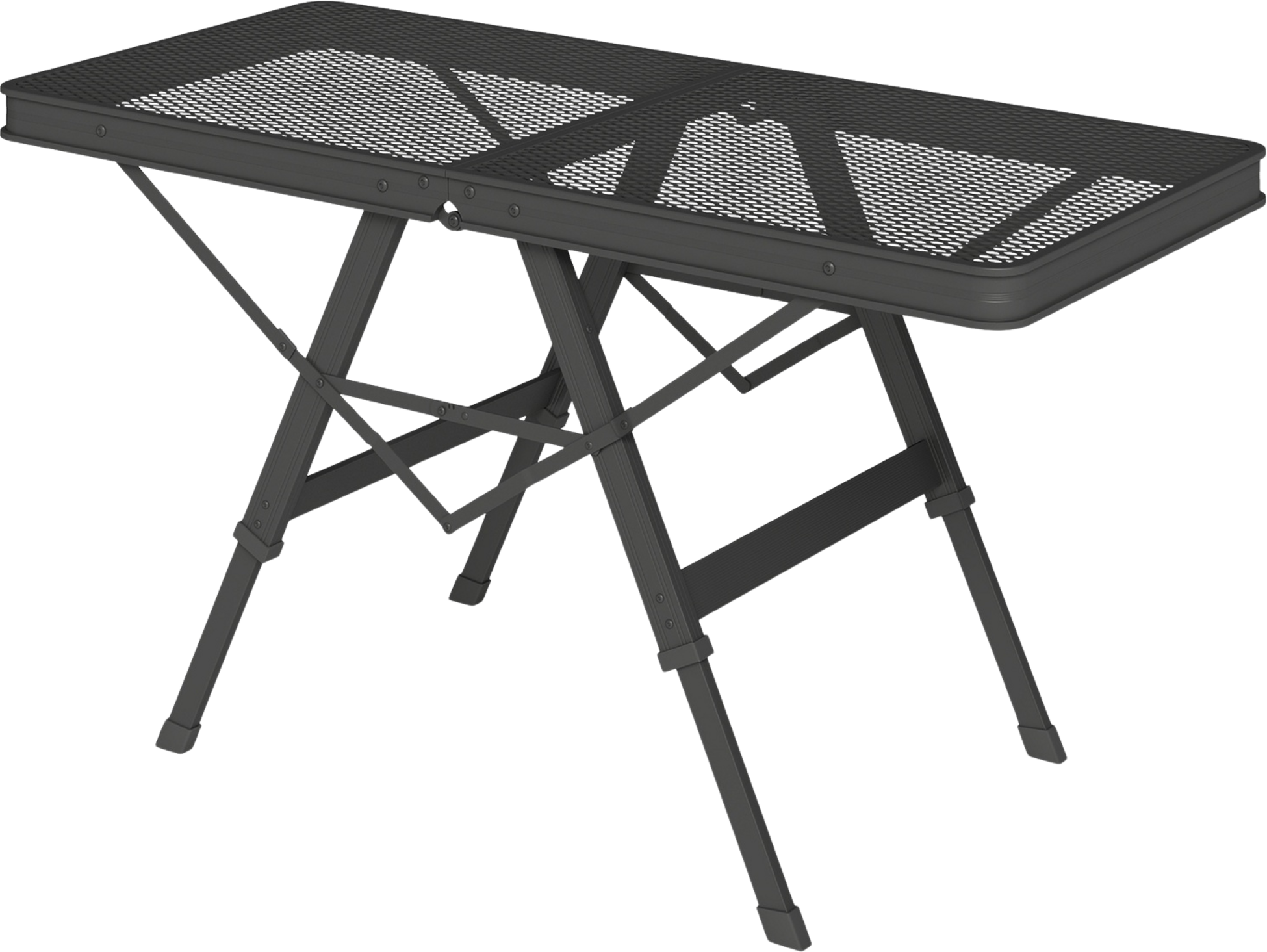 NORTHIX, Camping Table, Height-adjustable, Folding Table With Metal Grid, Foldable Garden Table Made Of Alumi