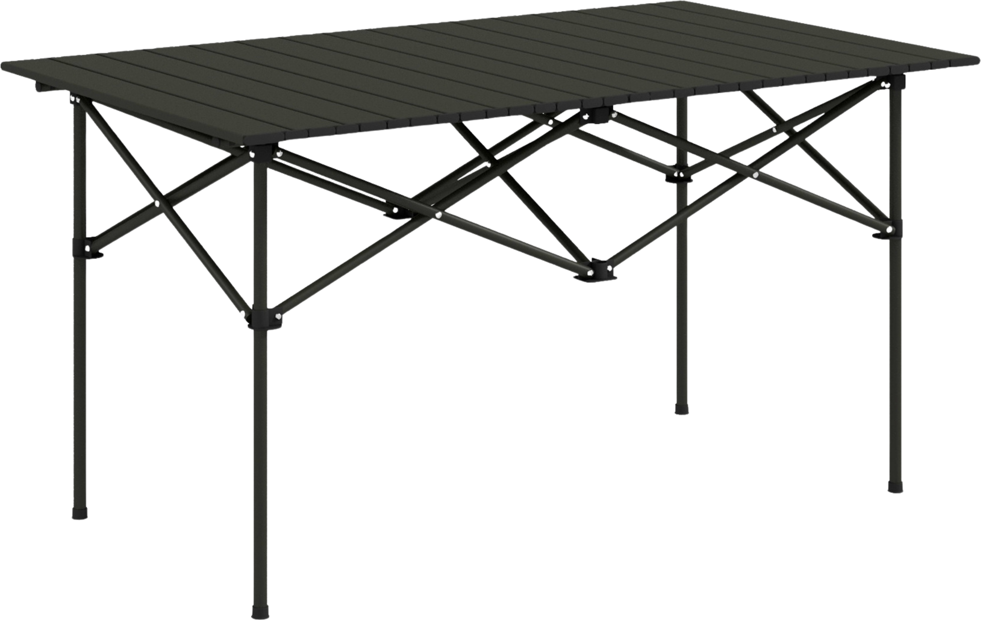 NORTHIX, Camping Table Folding Table With Roll-up Table Top X-frame Garden Table Made Of Aluminum Lightweight
