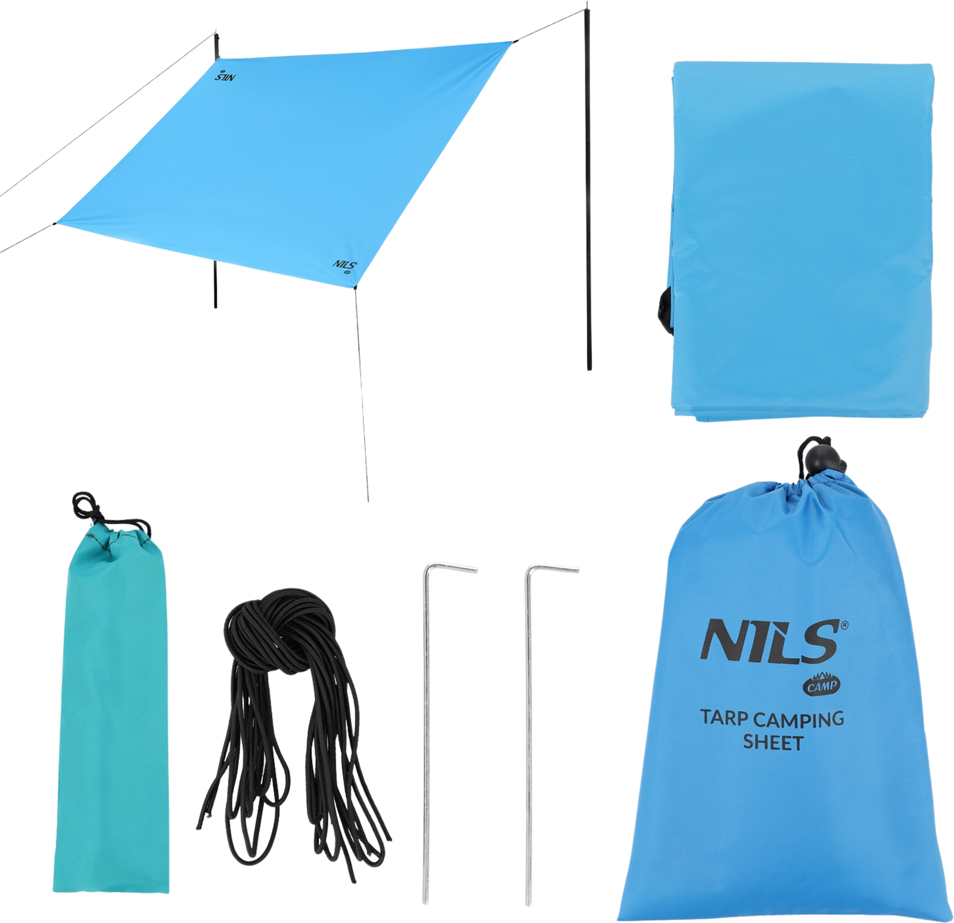 NORTHIX, Camping Tarp 230x140 Cm, Blue