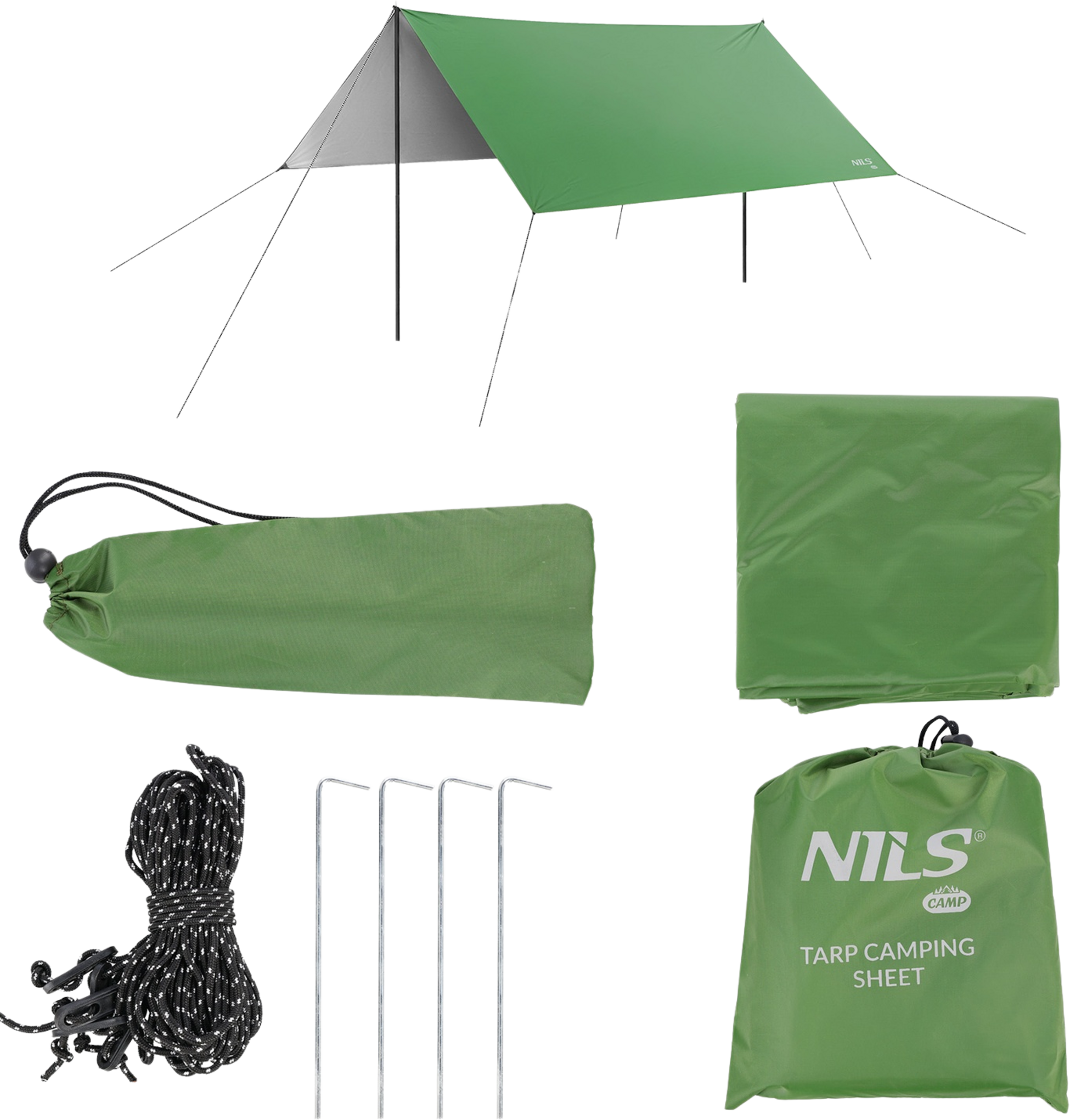 NORTHIX, Camping Tarp 300x300 Cm, Green, Waterproof
