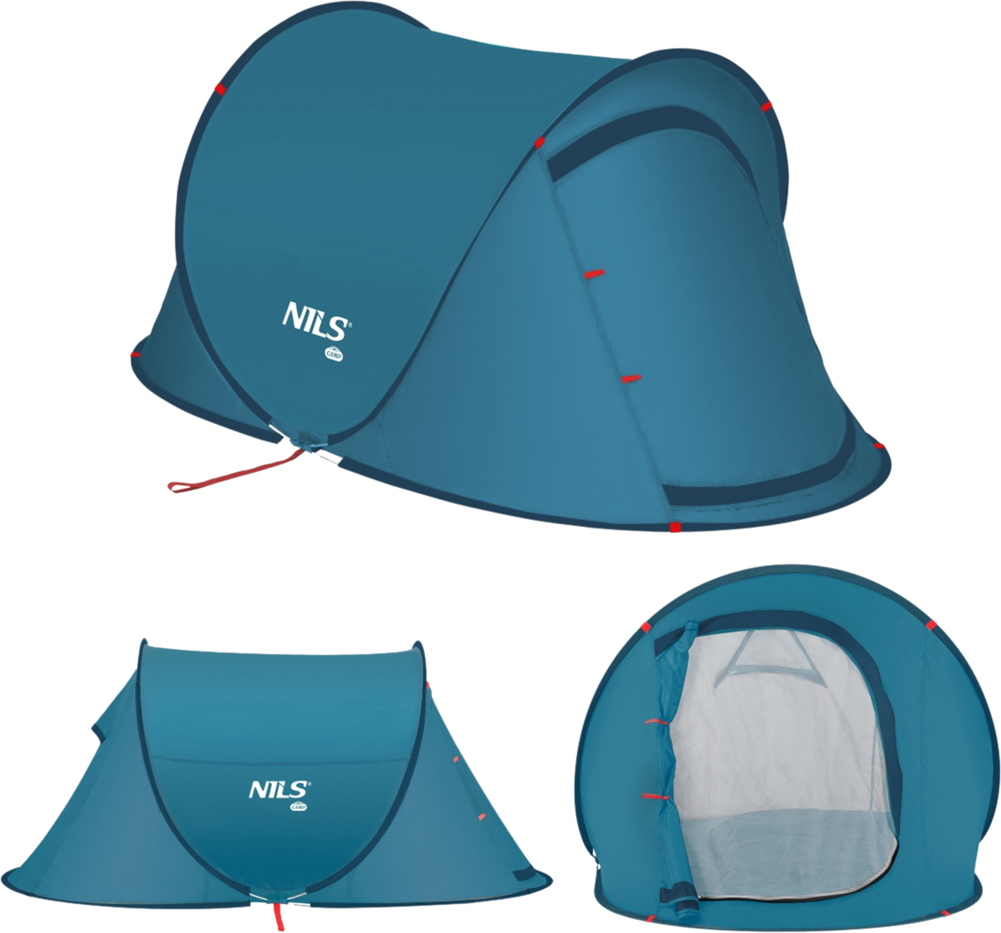 NORTHIX, Camping Tent, Blue, 4-person, Waterproof