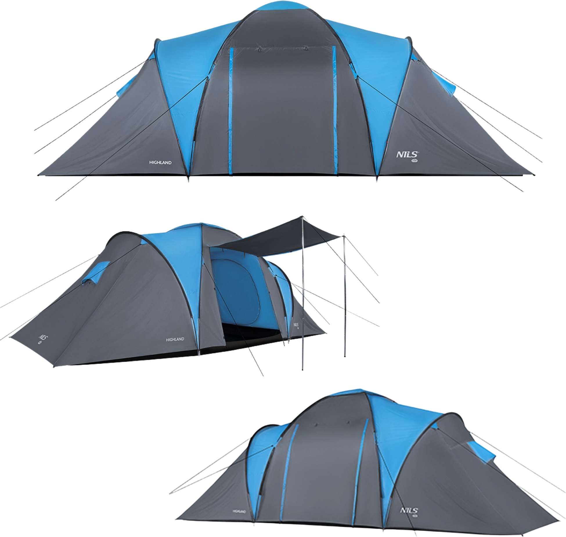 NORTHIX, Camping Tent, Blue-gray, 4-person, Waterproof