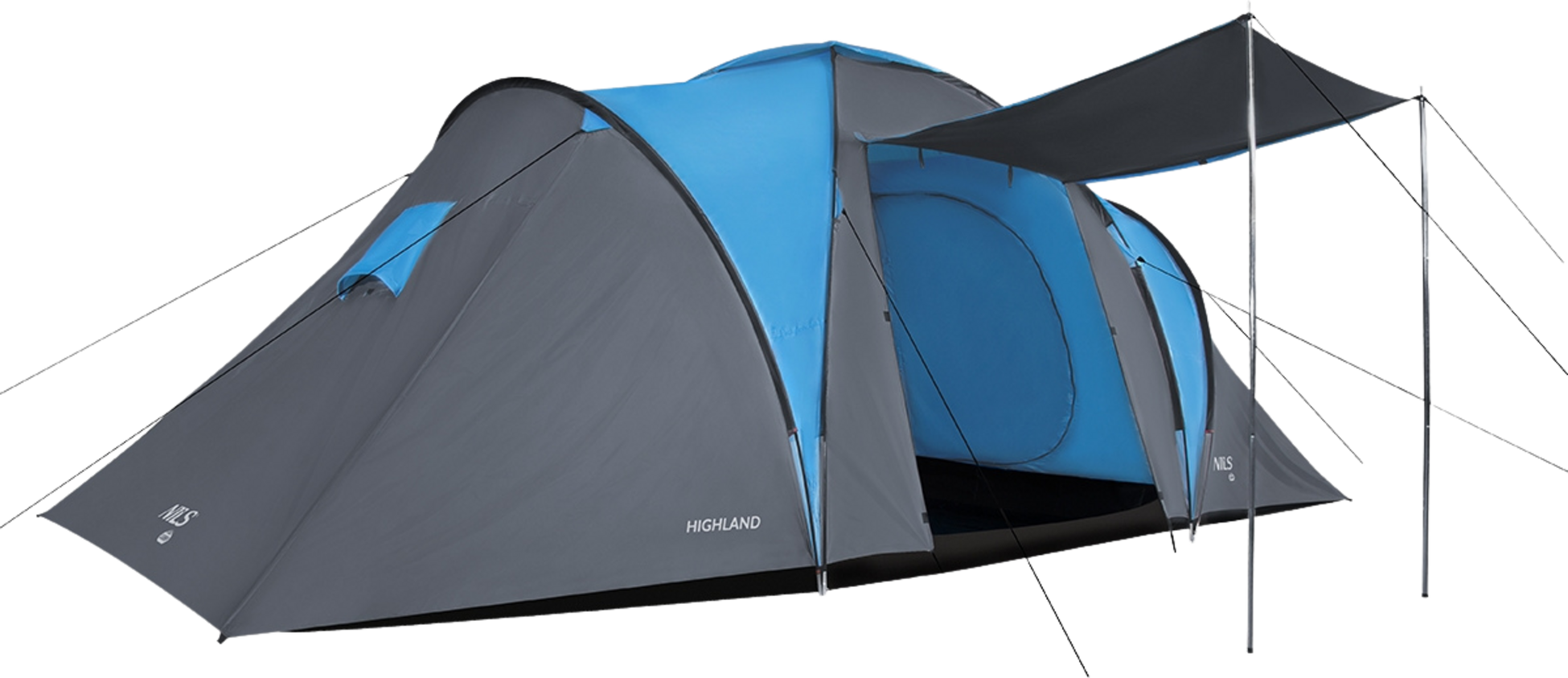 NORTHIX, Camping Tent, Blue-gray, 4-person, Waterproof