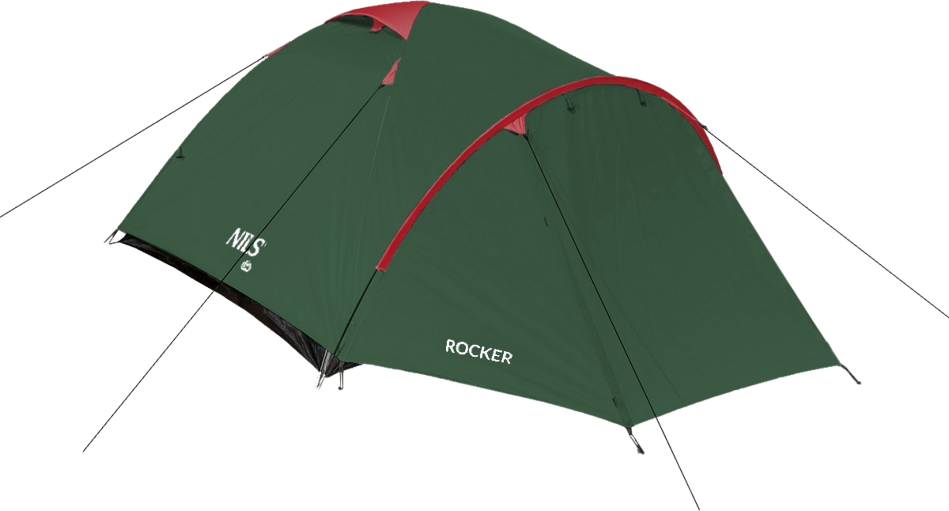 NORTHIX, Camping Tent, Green-red, 2-person, Lightweight