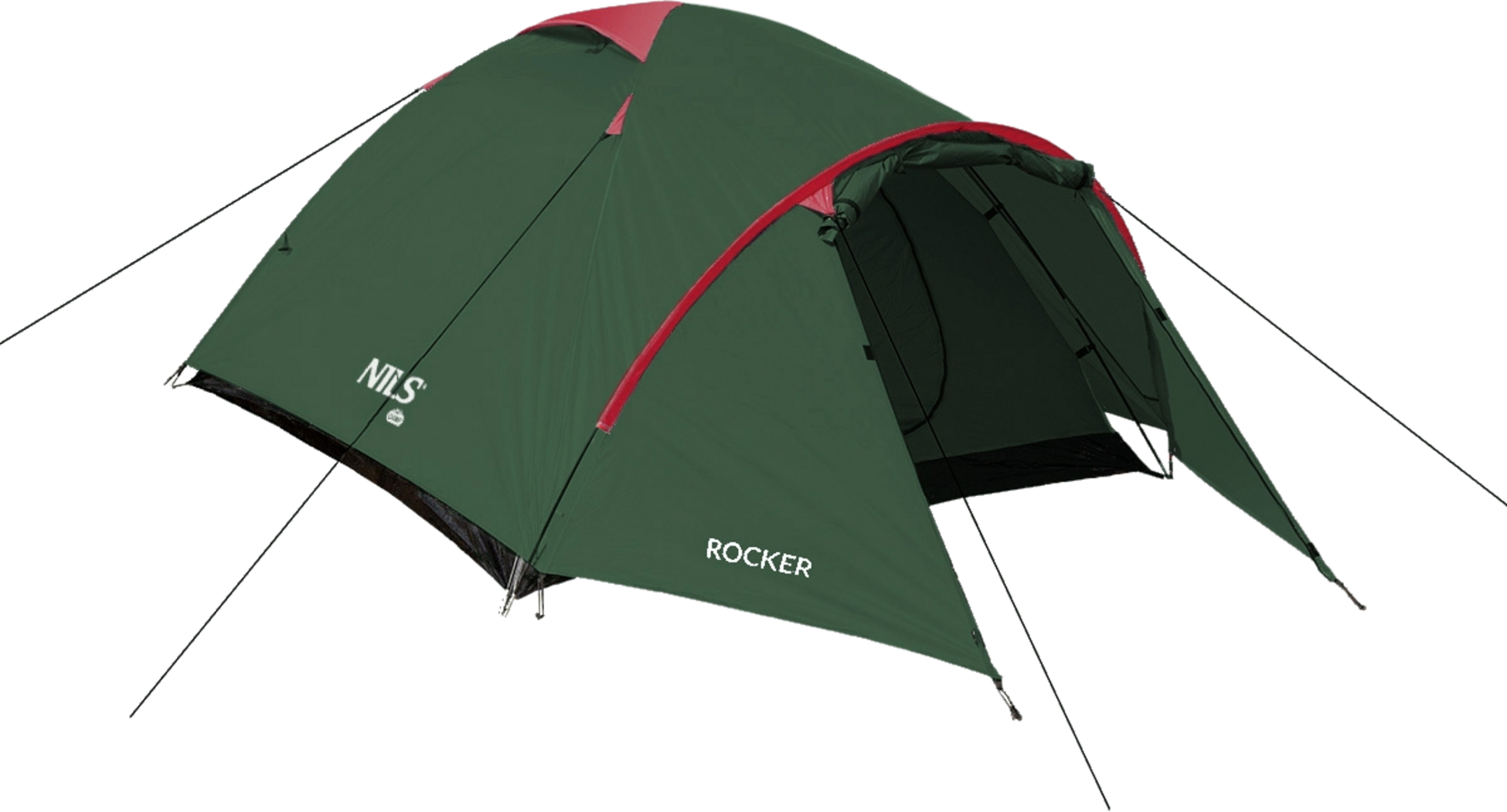 NORTHIX, Camping Tent, Green-red, 2-person, Lightweight