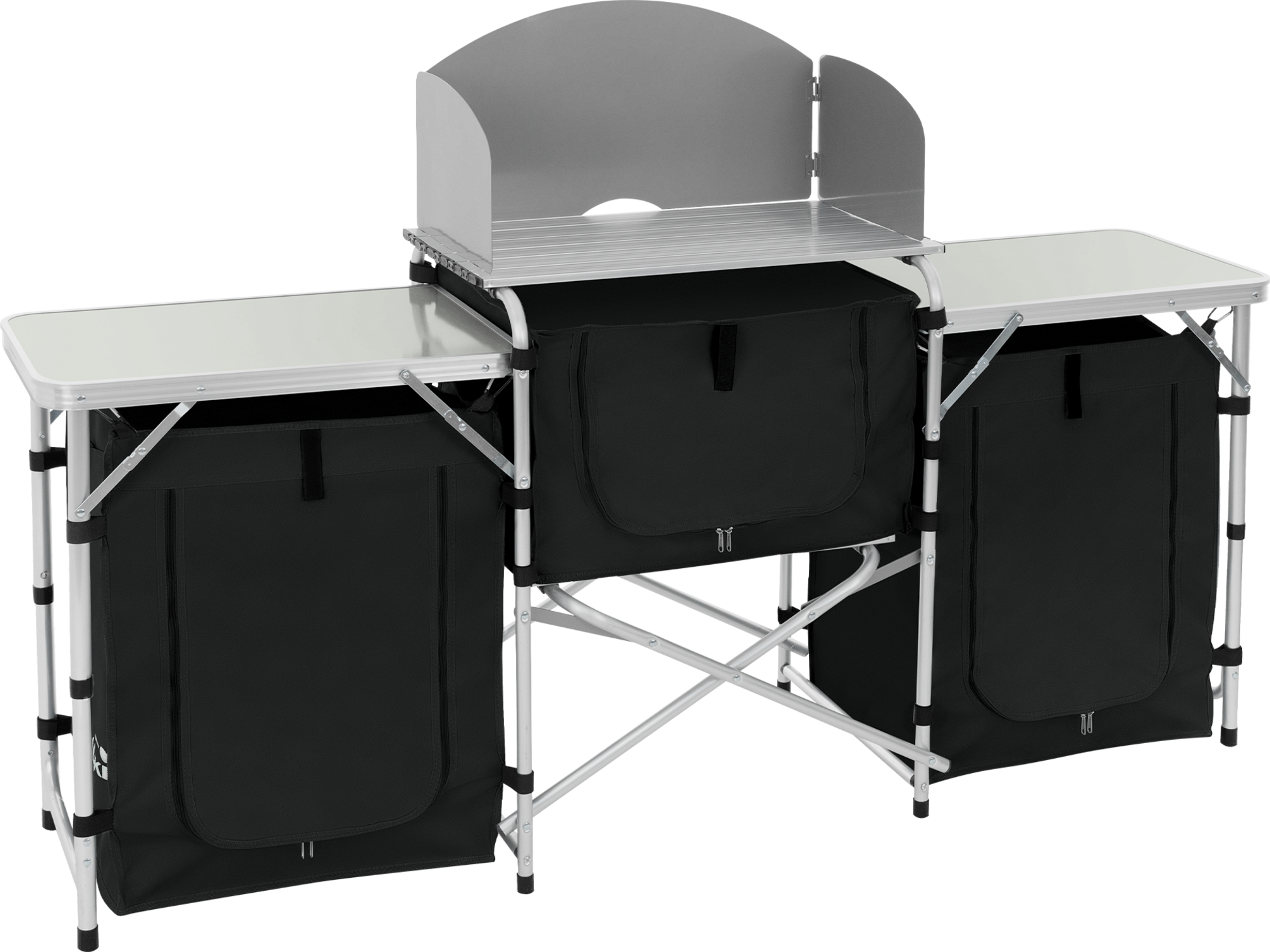 HAUKI, Campingkök Hopfällbart Med Bärväska Svart Aluminium Inkl. Bänkskiva Hauki