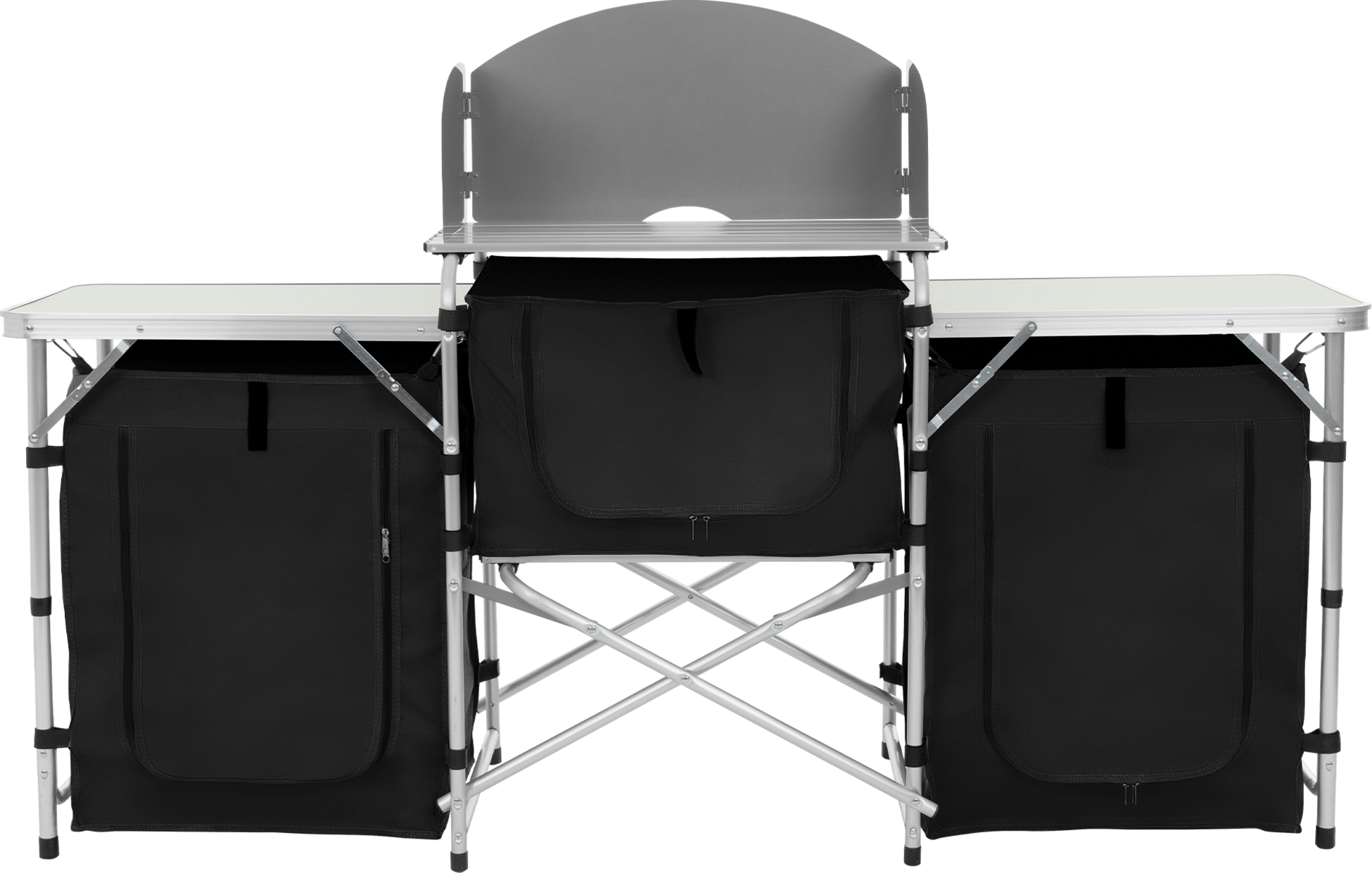 HAUKI, Campingkök Hopfällbart Med Bärväska Svart Aluminium Inkl. Bänkskiva Hauki