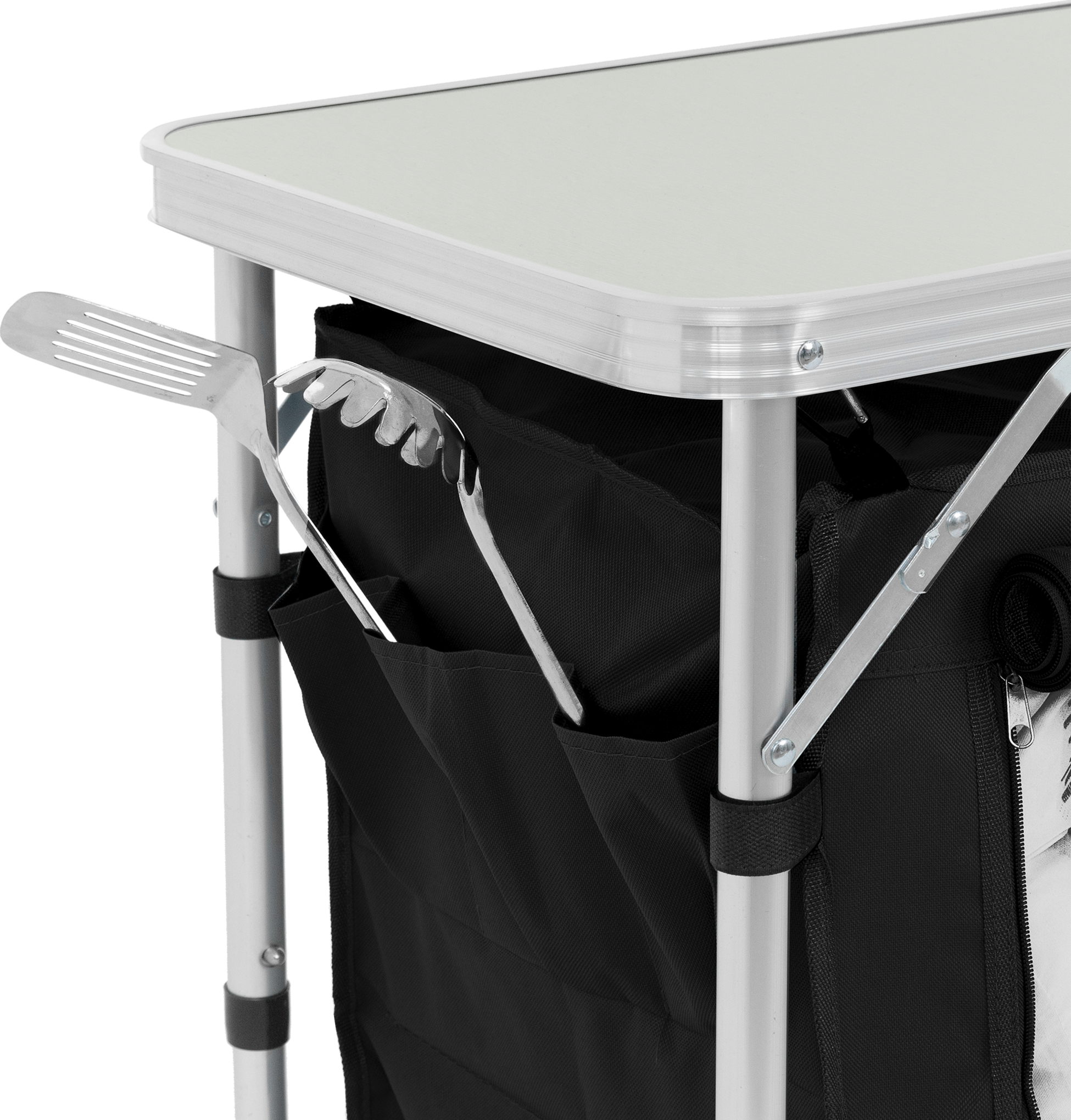 HAUKI, Campingkök Hopfällbart Med Bärväska Svart Aluminium Inkl. Bänkskiva Hauki