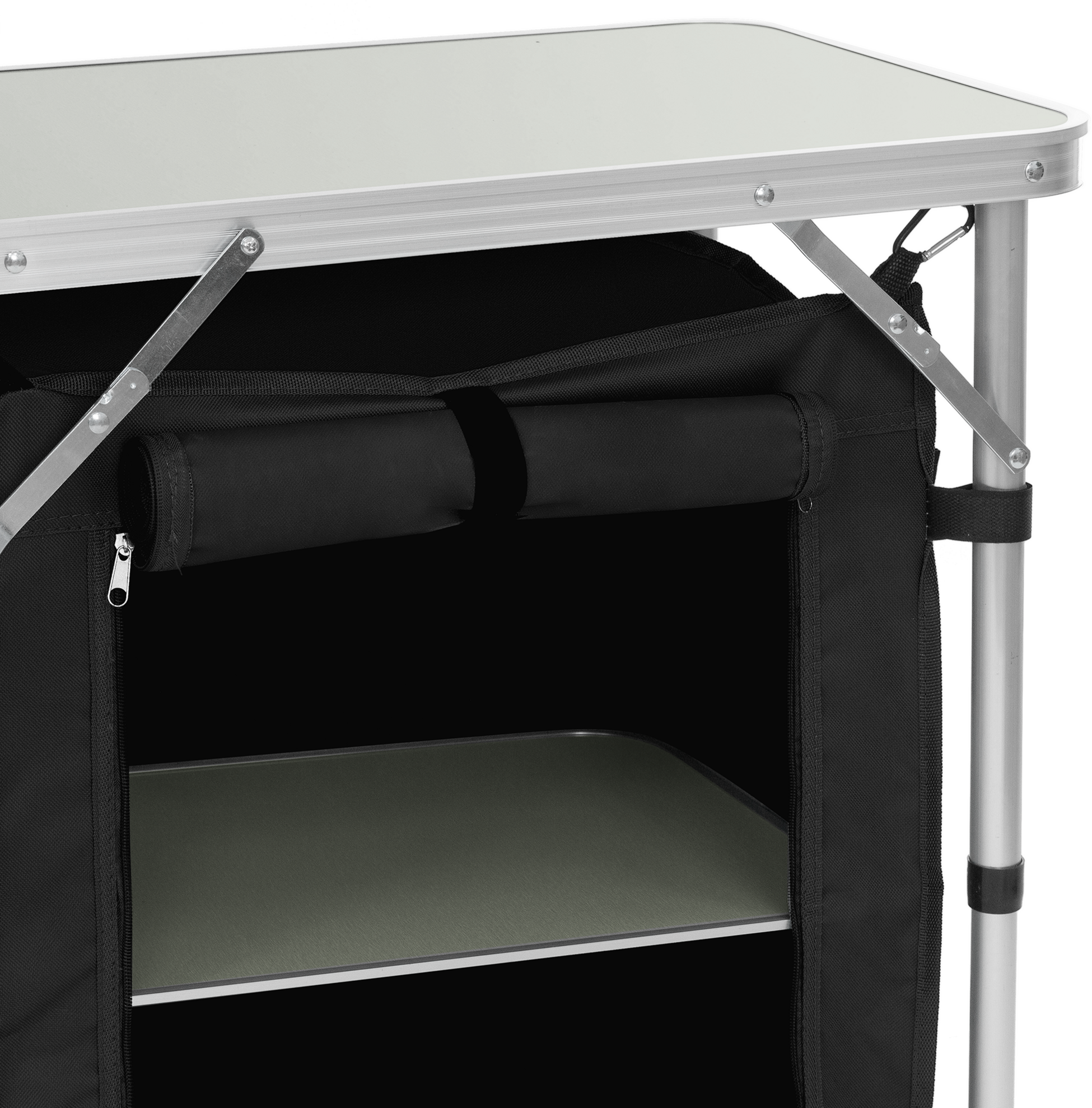 HAUKI, Campingkök Hopfällbart Med Bärväska Svart Aluminium Inkl. Bänkskiva Hauki