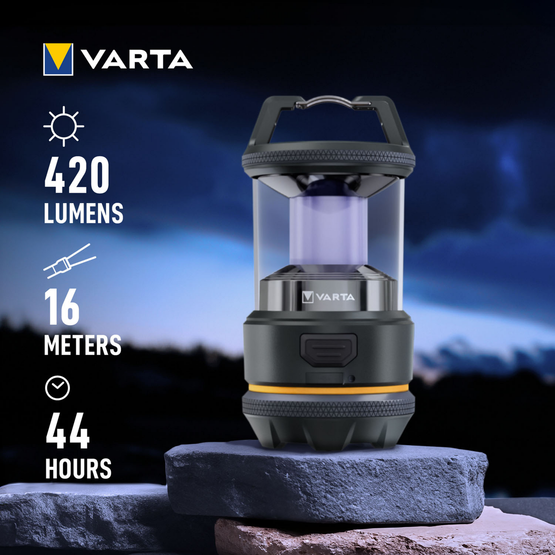 VARTA, Campinglykta Uppladdningsbar Outdoor Sports Lantern L20r