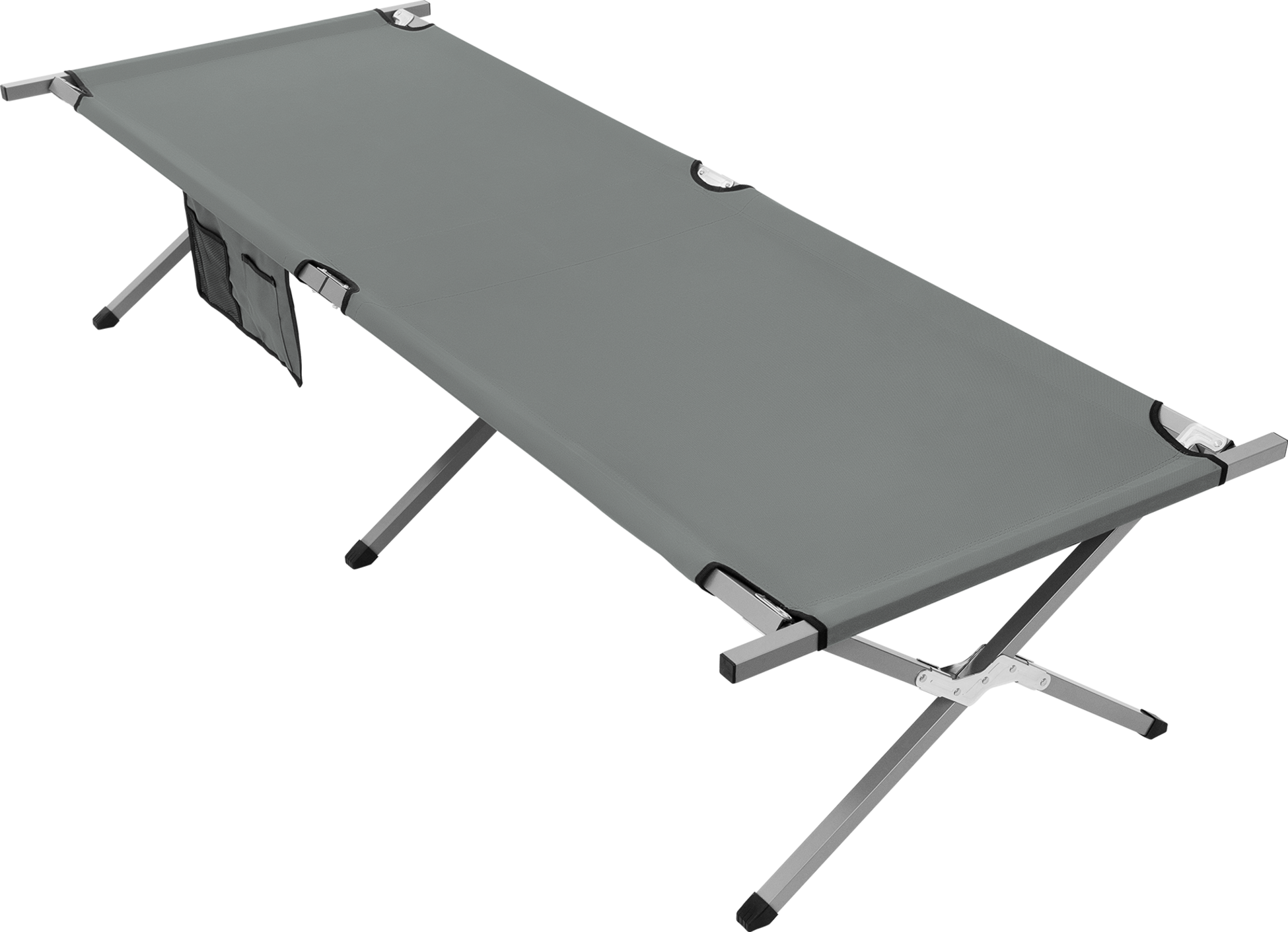 HAUKI, Campingsäng Hopfällbar Campingsäng 210x83x46 Cm Grå Med Bärväska Upp Till 150 Kg Hauki