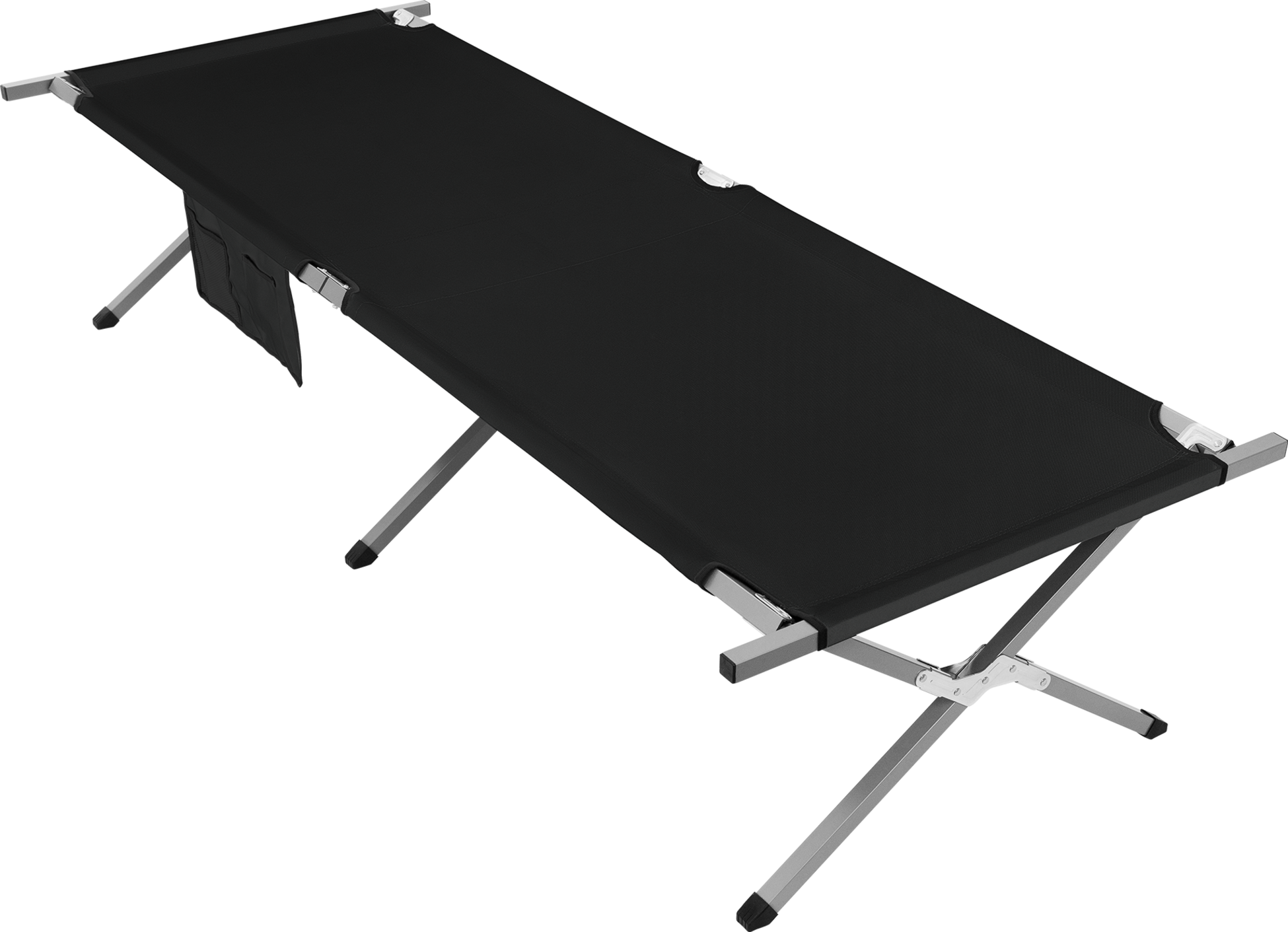 HAUKI, Campingsäng Hopfällbar Campingsäng 210x83x46 Cm Svart Med Bärväska Upp Till 150 Kg Hauki