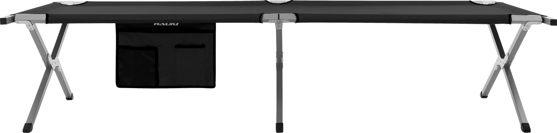 HAUKI, Campingsäng Hopfällbar Campingsäng 210x83x46 Cm Svart Med Bärväska Upp Till 150 Kg Hauki