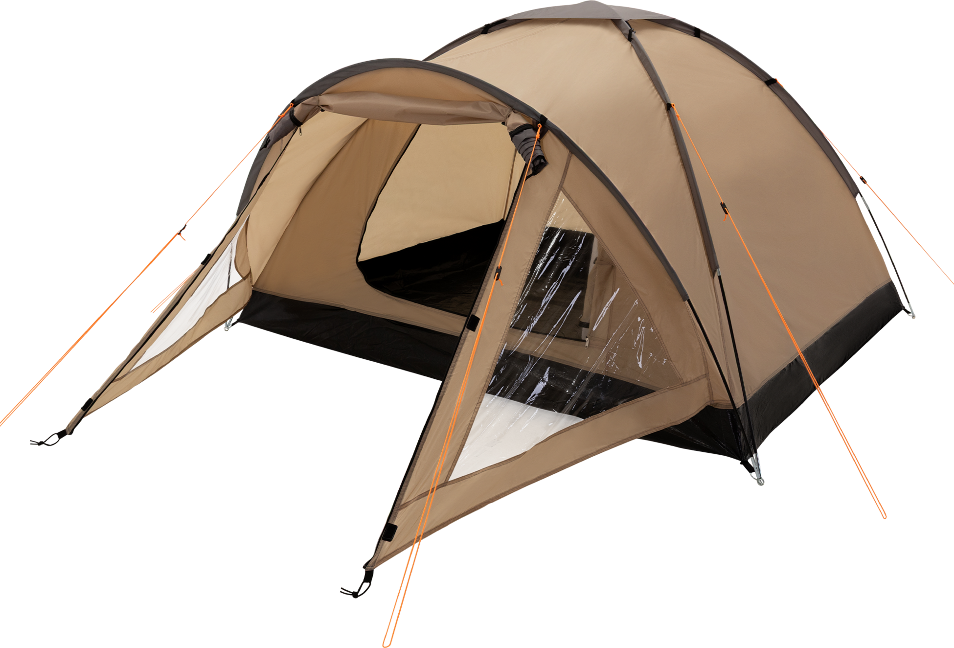 ECD GERMANY, Campingtält För 2-3 Personer 210x180x120 Cm Beige-grått Kupoltält Igloo-tält Med Låsbar Vindslucka