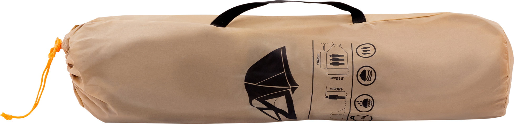 ECD GERMANY, Campingtält För 2-3 Personer 210x180x120 Cm Beige-grått Kupoltält Igloo-tält Med Låsbar Vindslucka