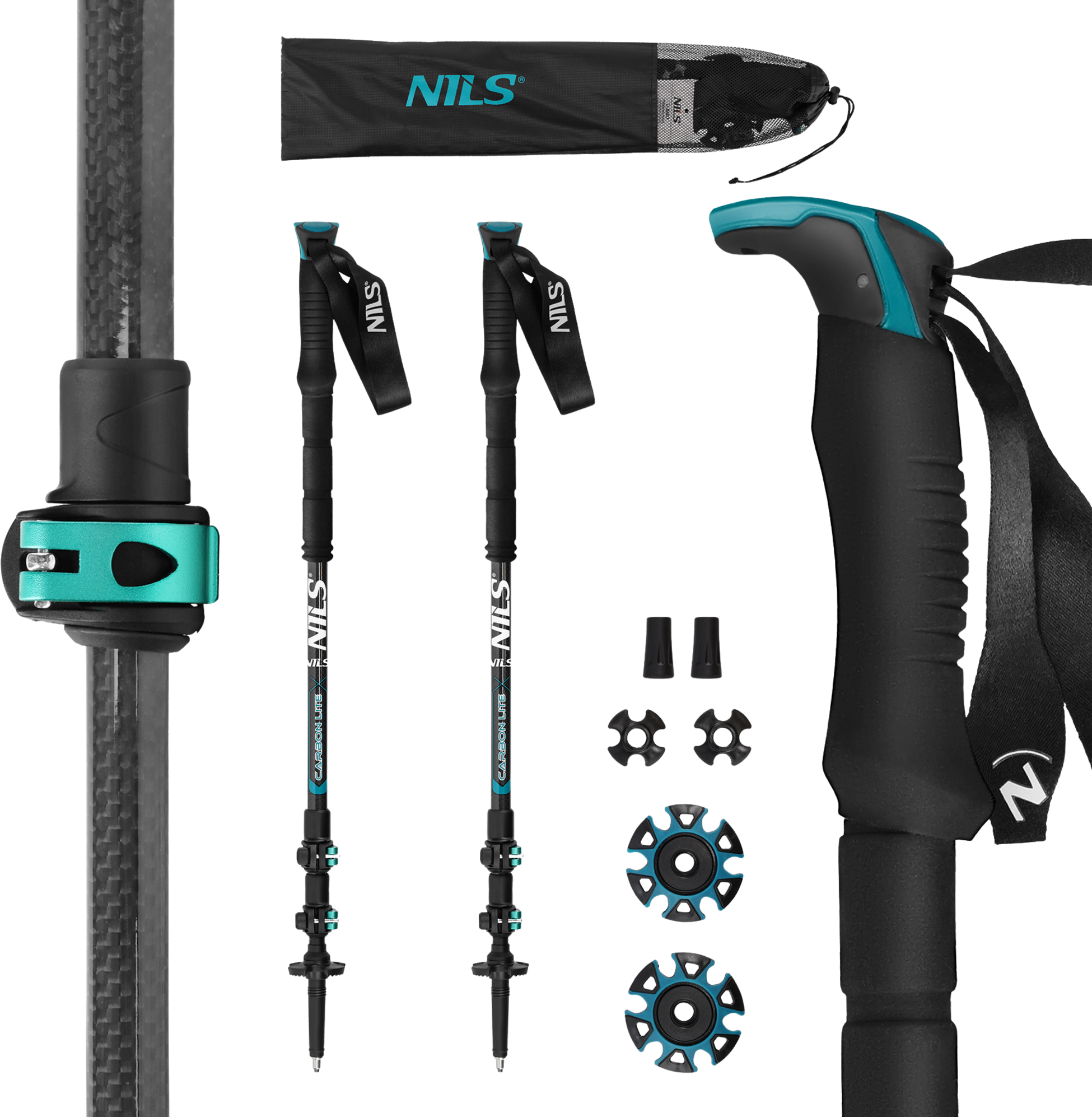 NORTHIX, Carbon Fibre Trekking Poles &ndash; Lightweight, Durable