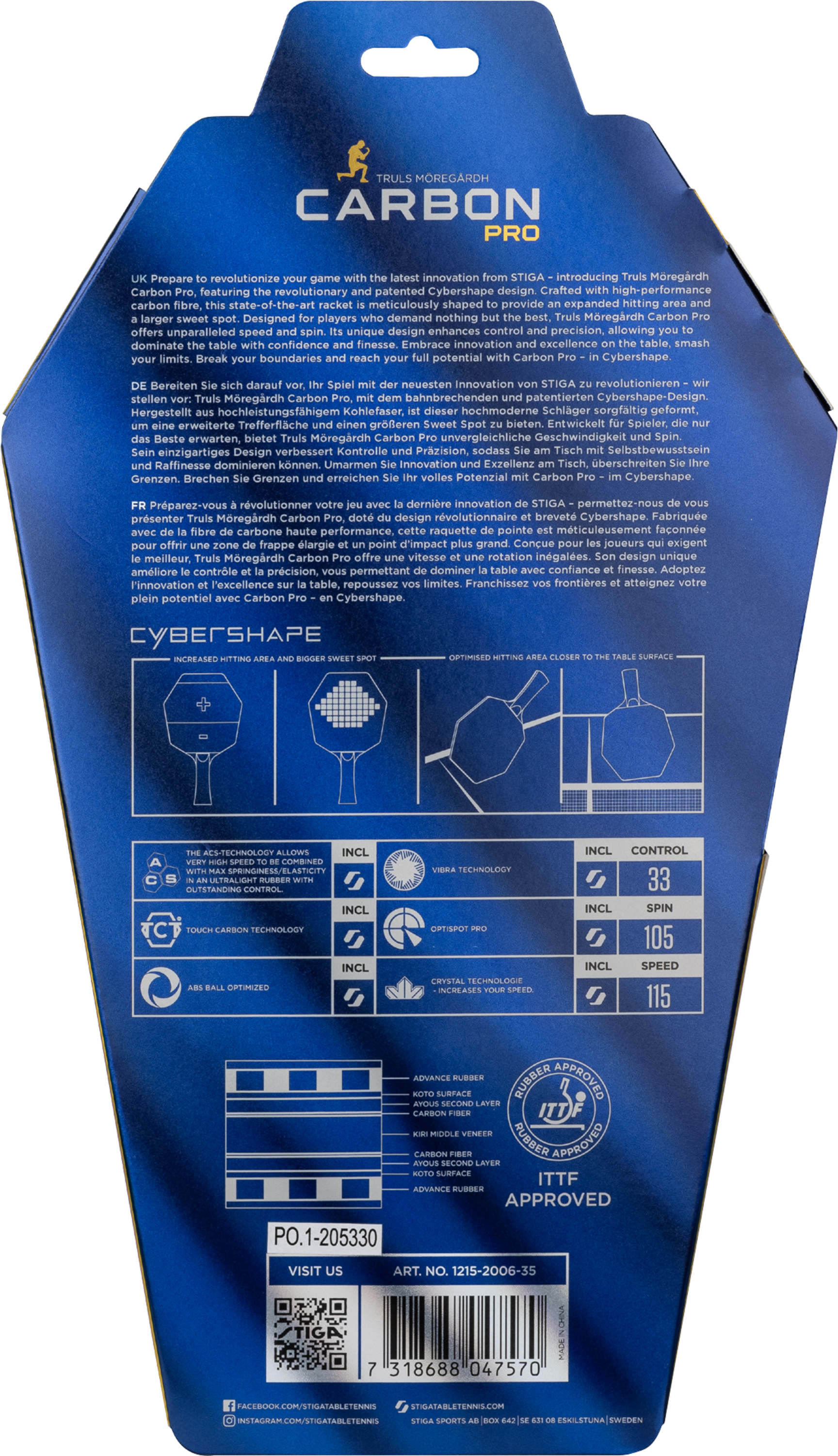 STIGA, Carbon Pro Truls Edition Cybershape