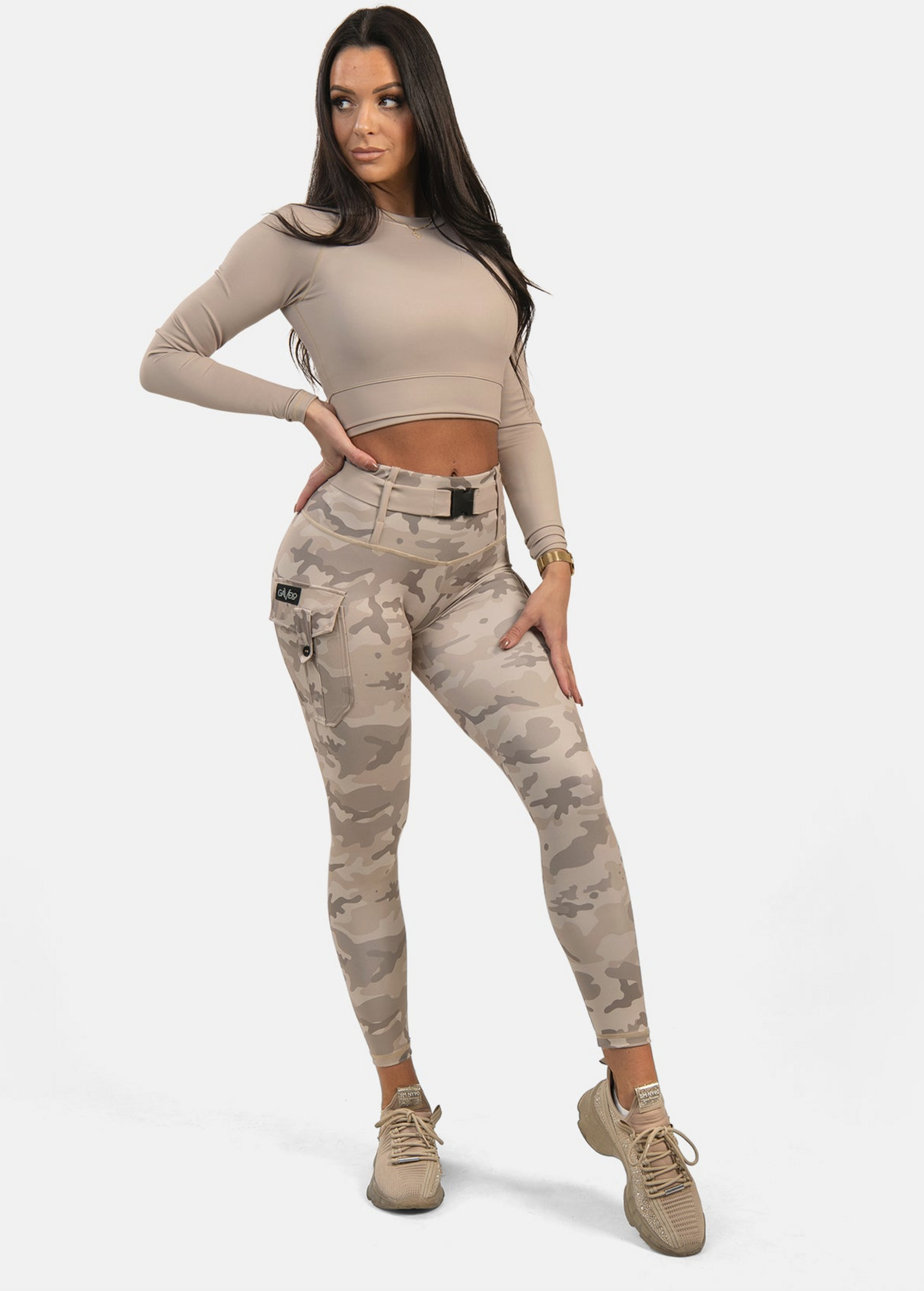 GAVELO, Cargo Leggings Sand Dune
