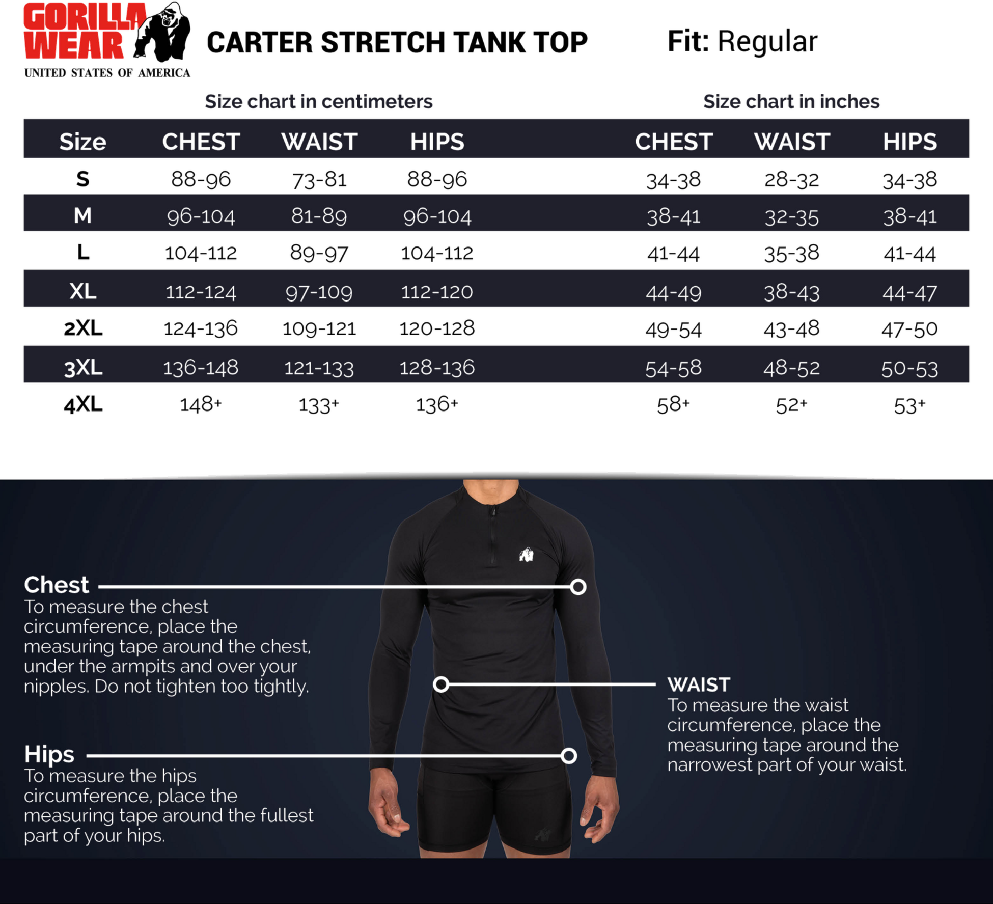 GORILLA WEAR, Carter Stretch Tank Top